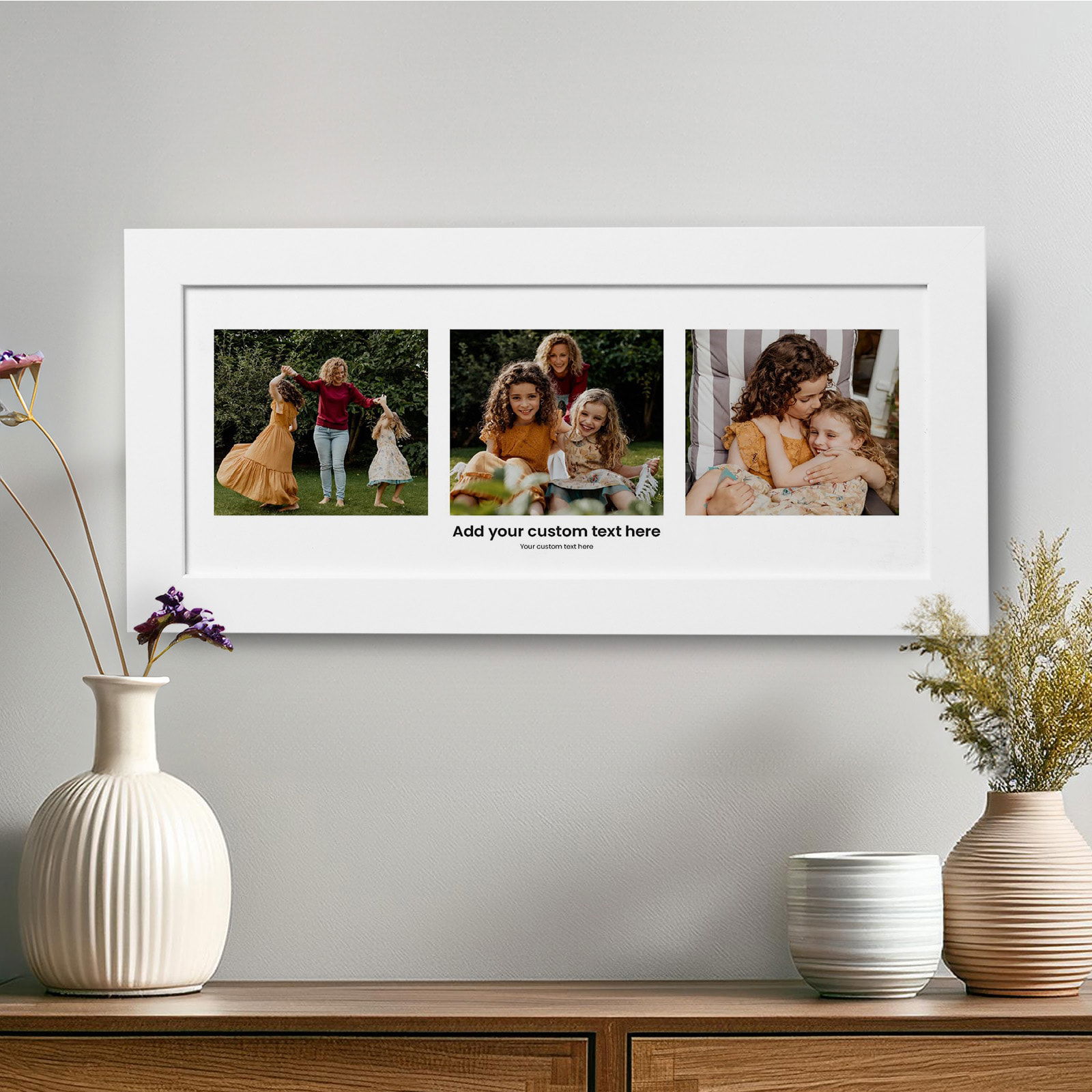 custom 3 photo print with personalised text