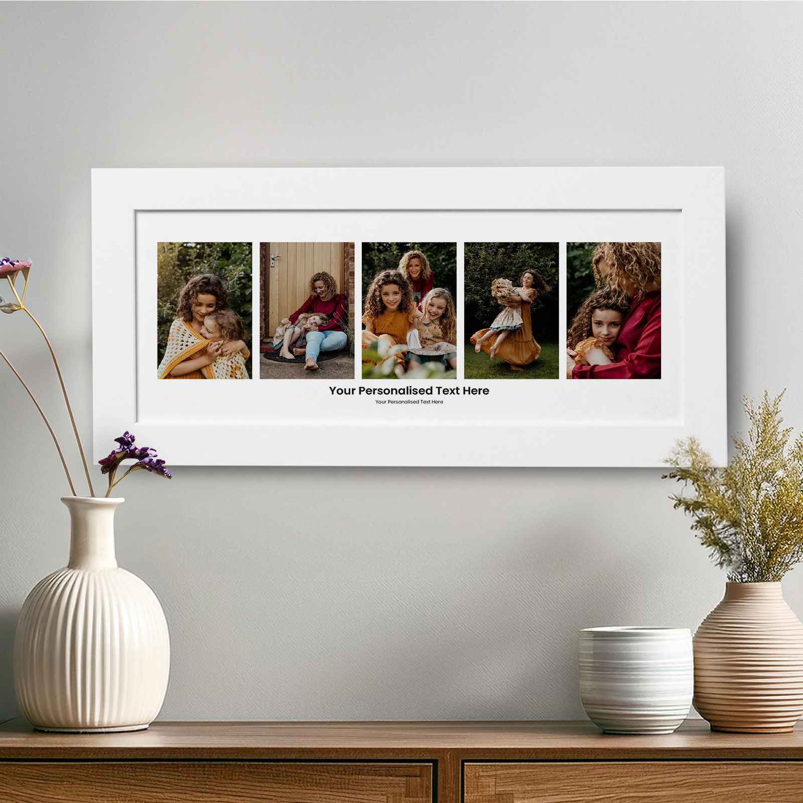 5 image panoramic photo print custom text