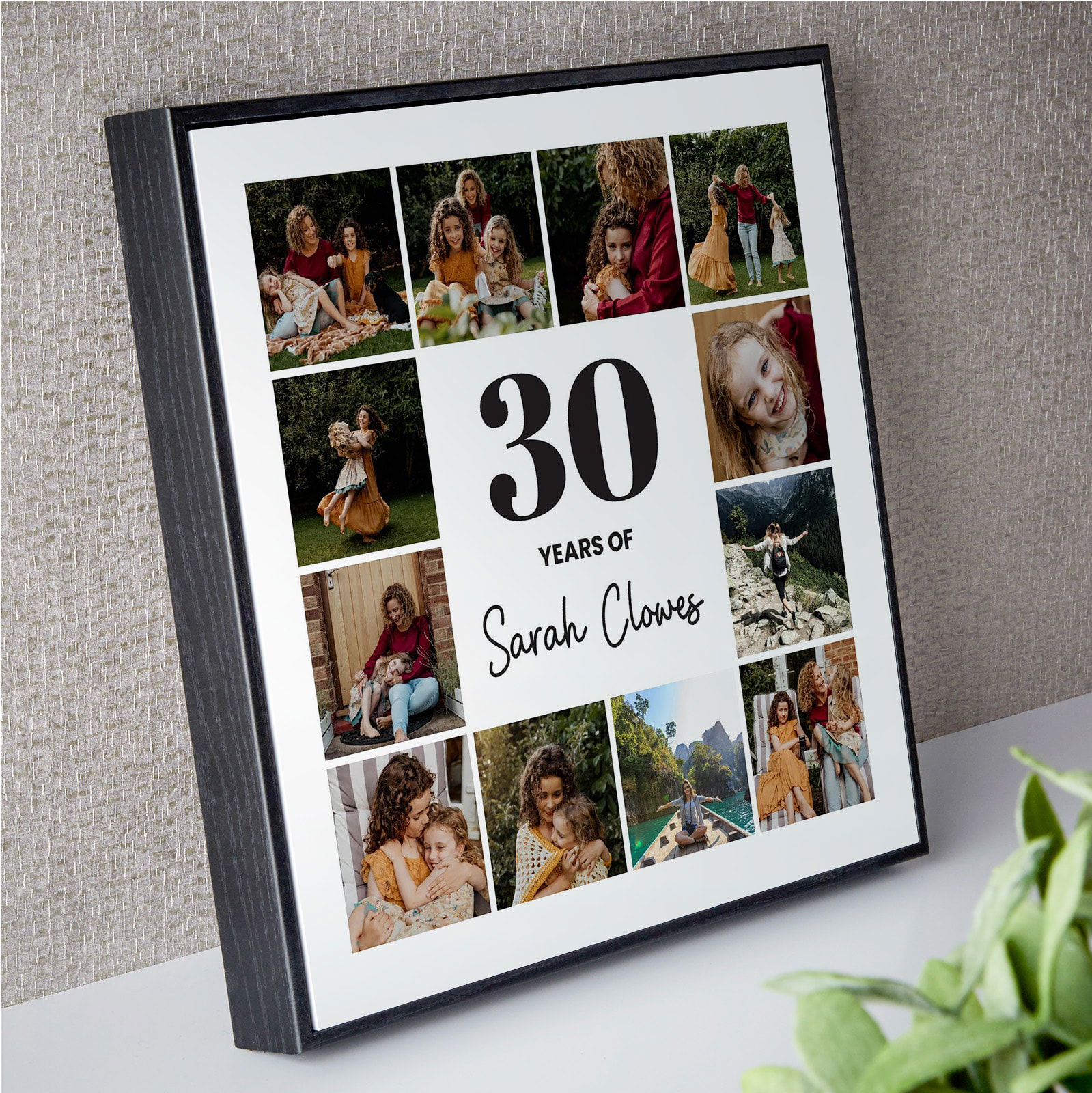 Personalised framed photo print for 30th, 40th, 50th birthday gift