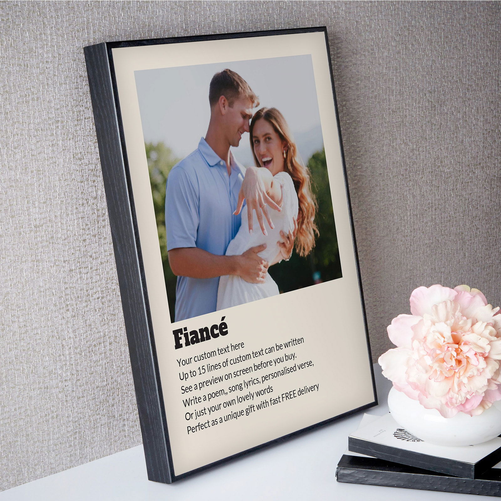 photo gift for fiance box frame wall art