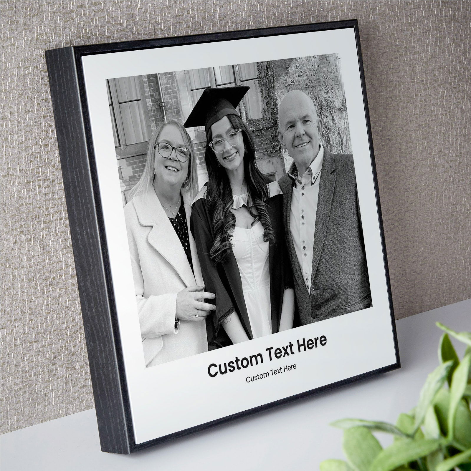square photo box frame custom text