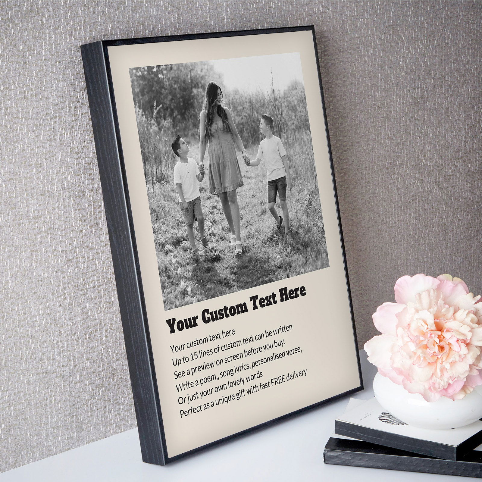 photo wall art custom text box frame