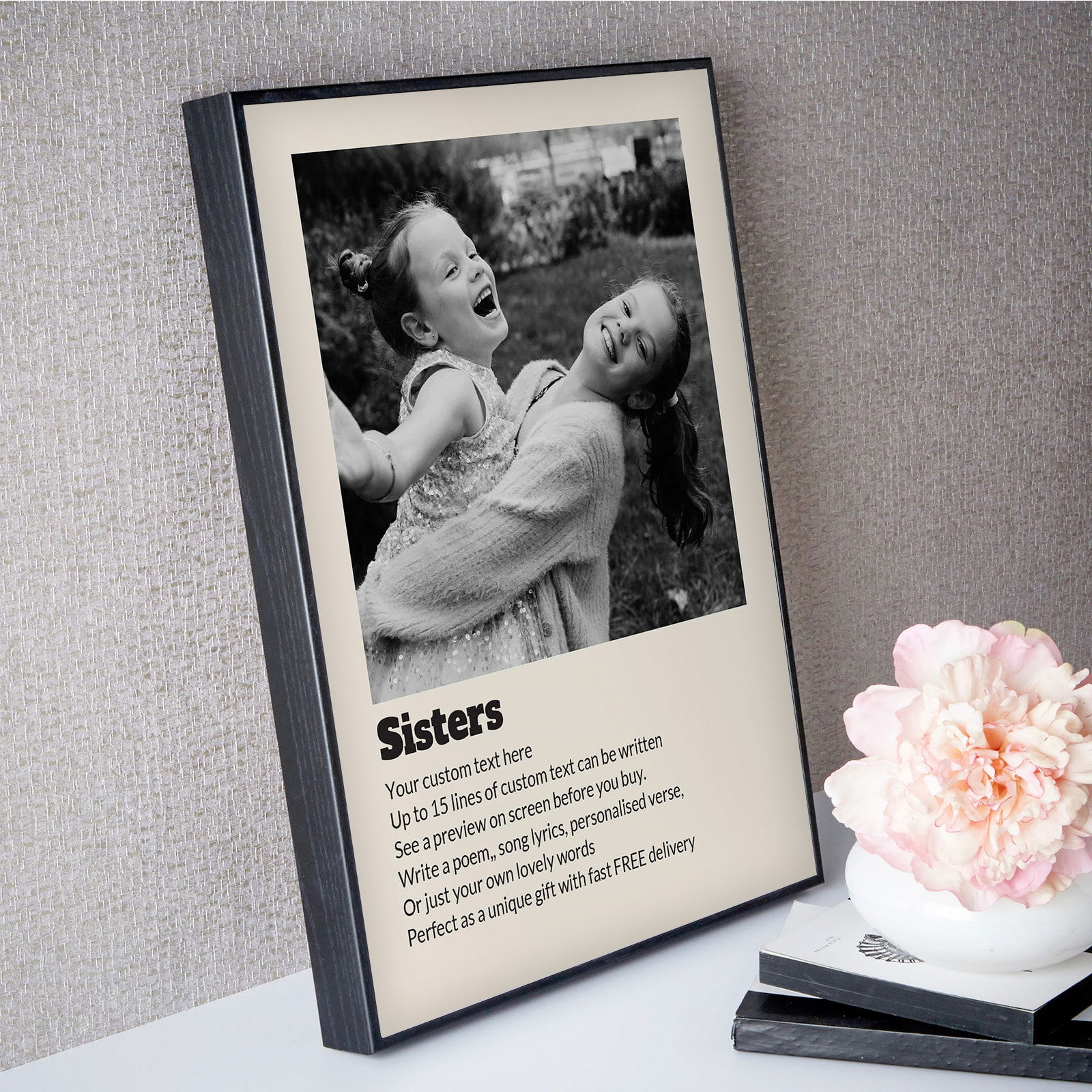 photo gift for sister box frame wall art