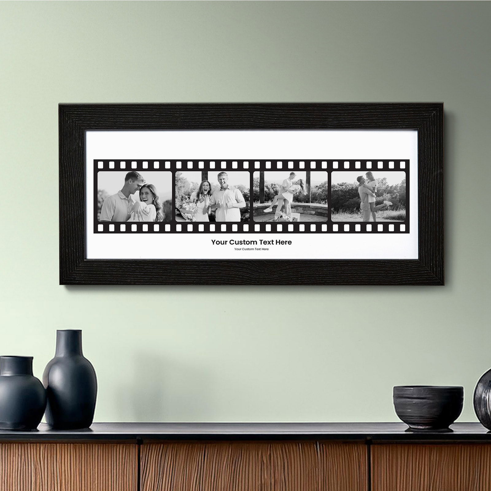 photo film strip framed print custom text