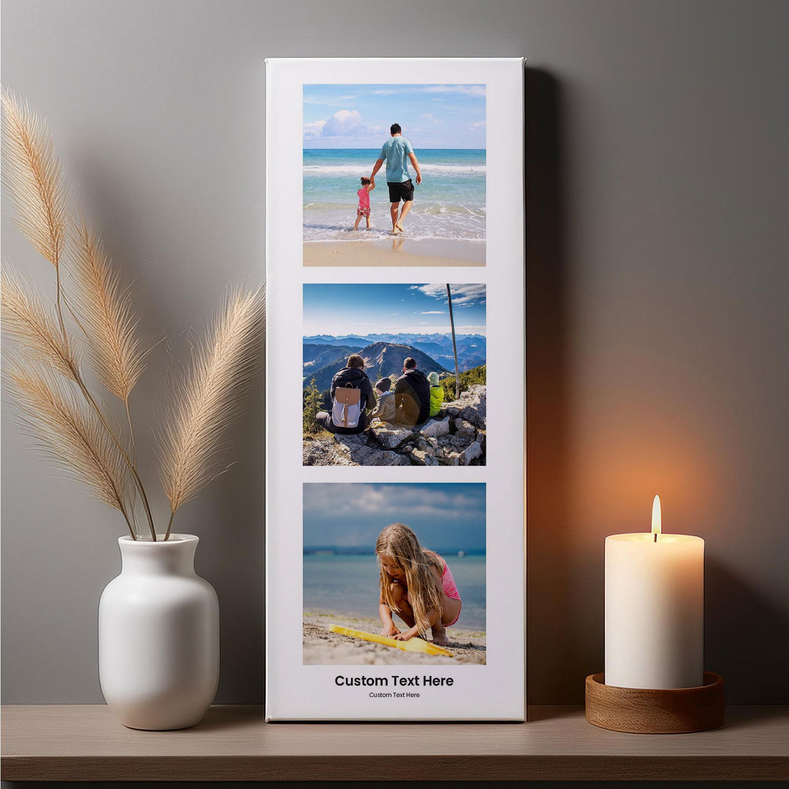 personalised photo canvas with text 3 images