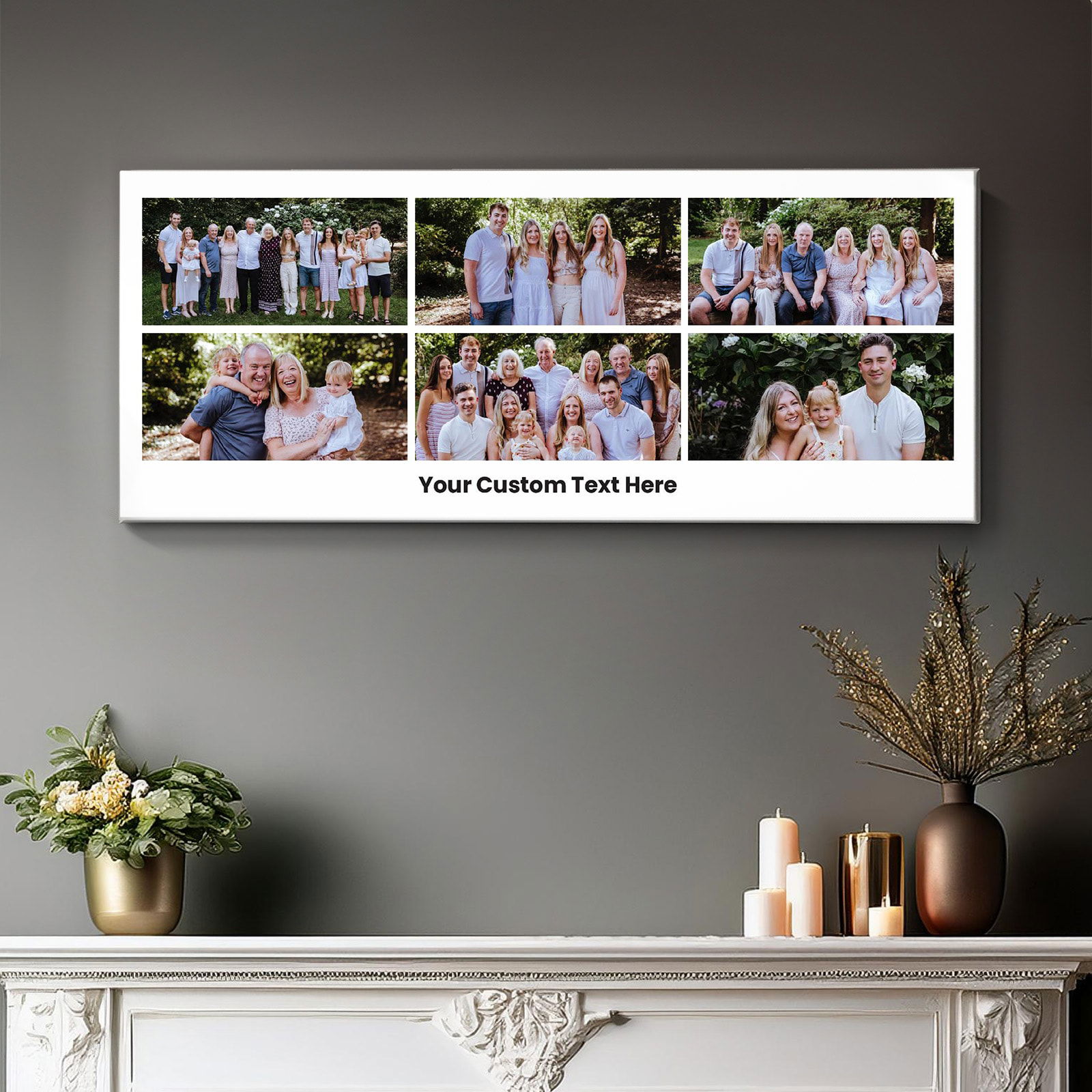 panoramic photo canvas 6 images custom text