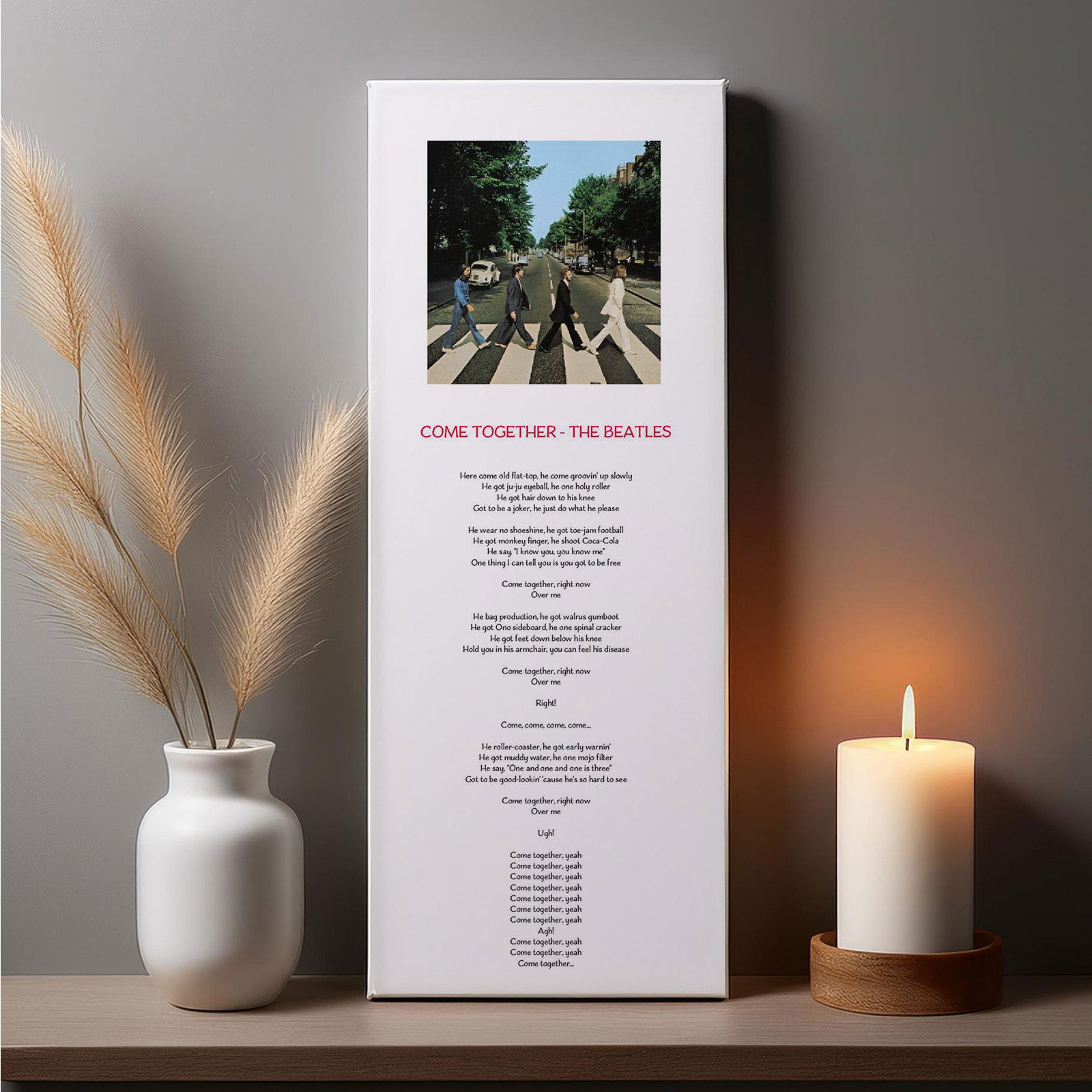 custom song lyrics canvas with album cover artwork