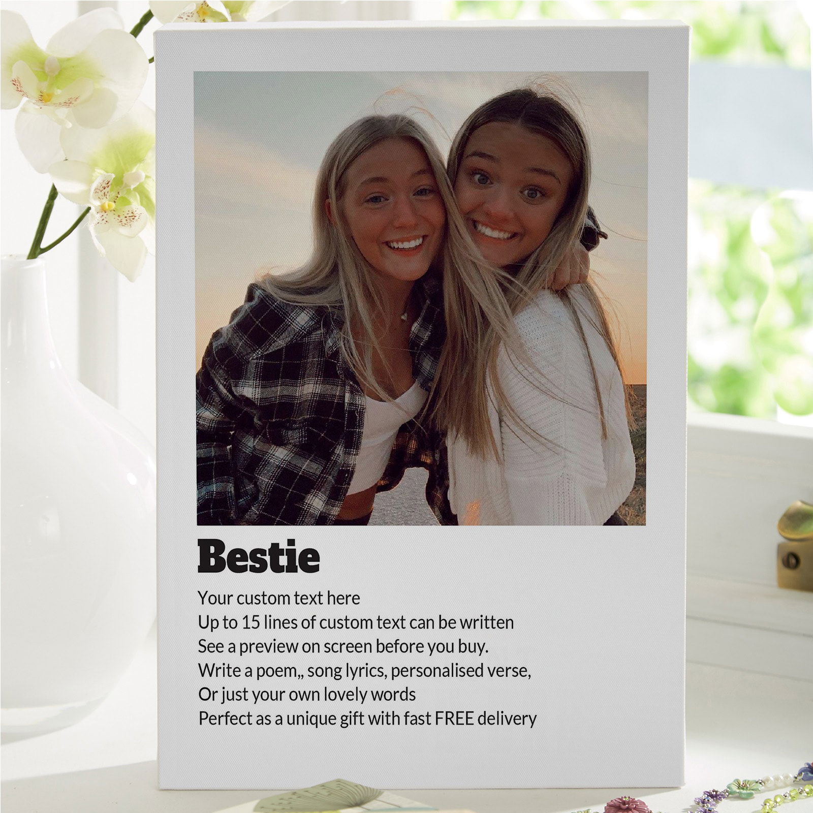 best friend photo with poem custom text