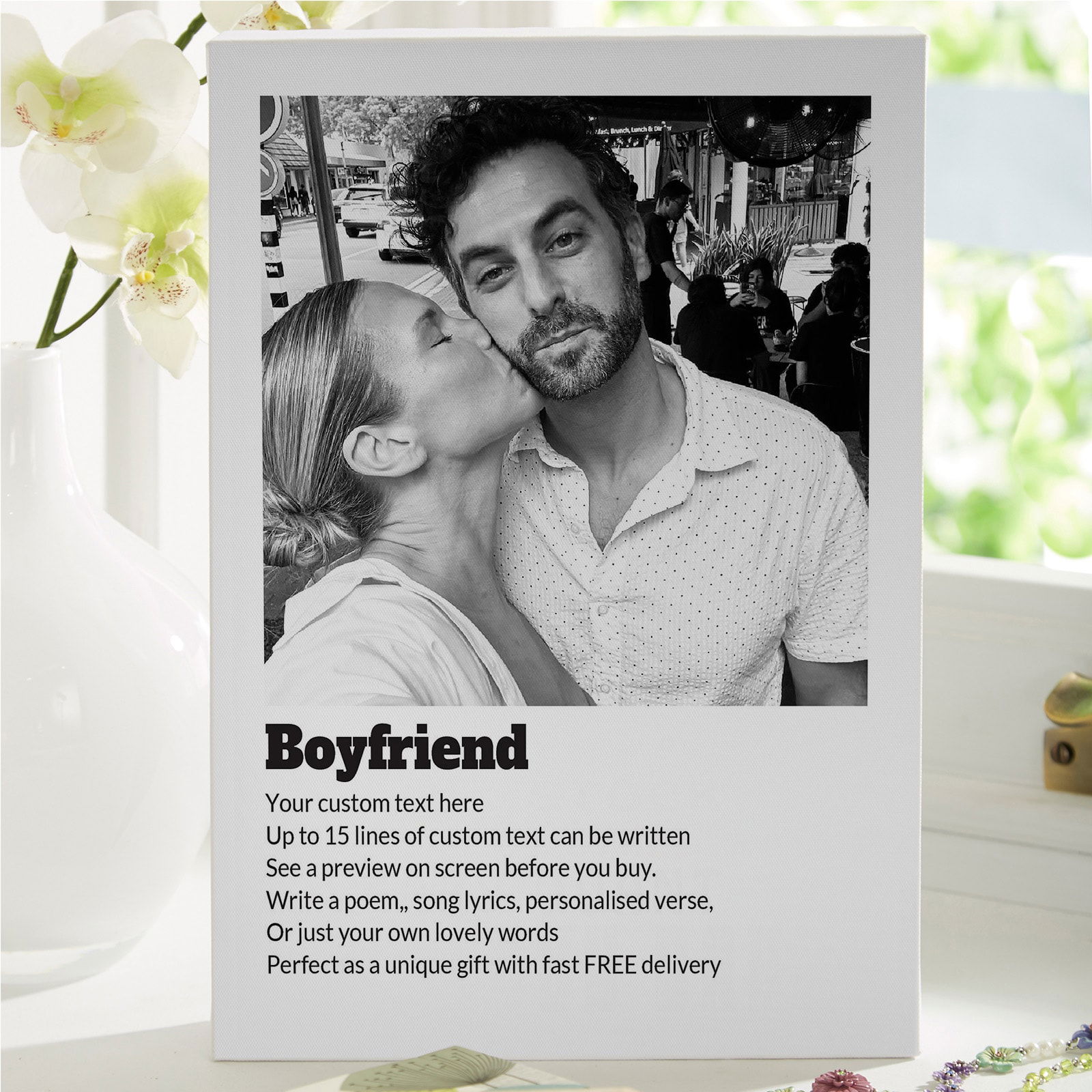 boyfriend photo with poem custom text