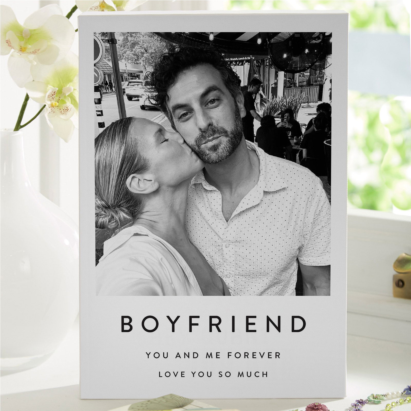 boyfriend gift custom photo canvas