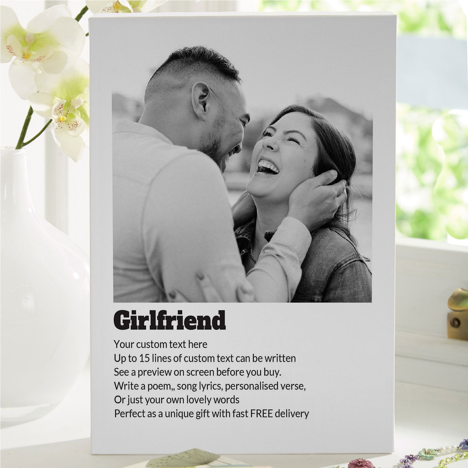 girlfriend photo with poem custom text