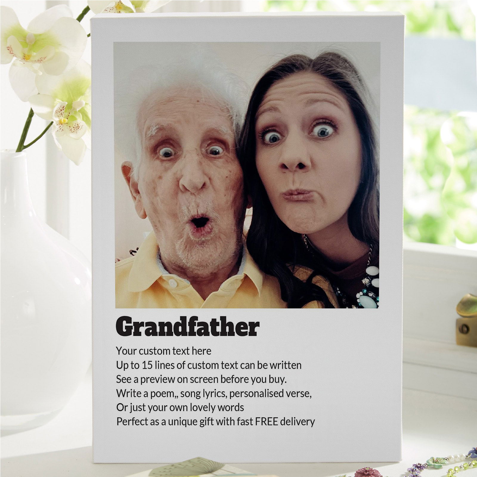 grandfather photo with poem custom text