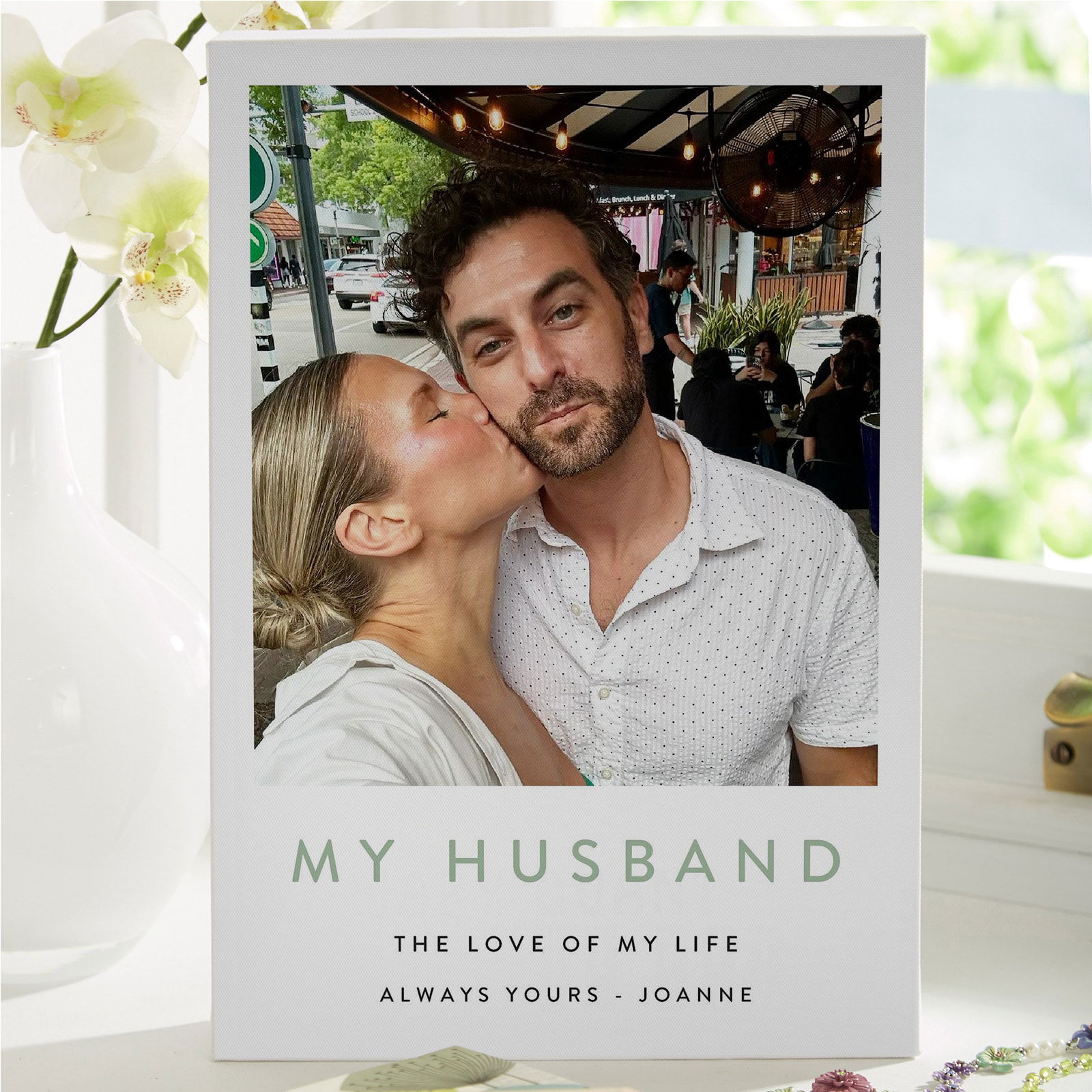 husband gift custom photo canvas