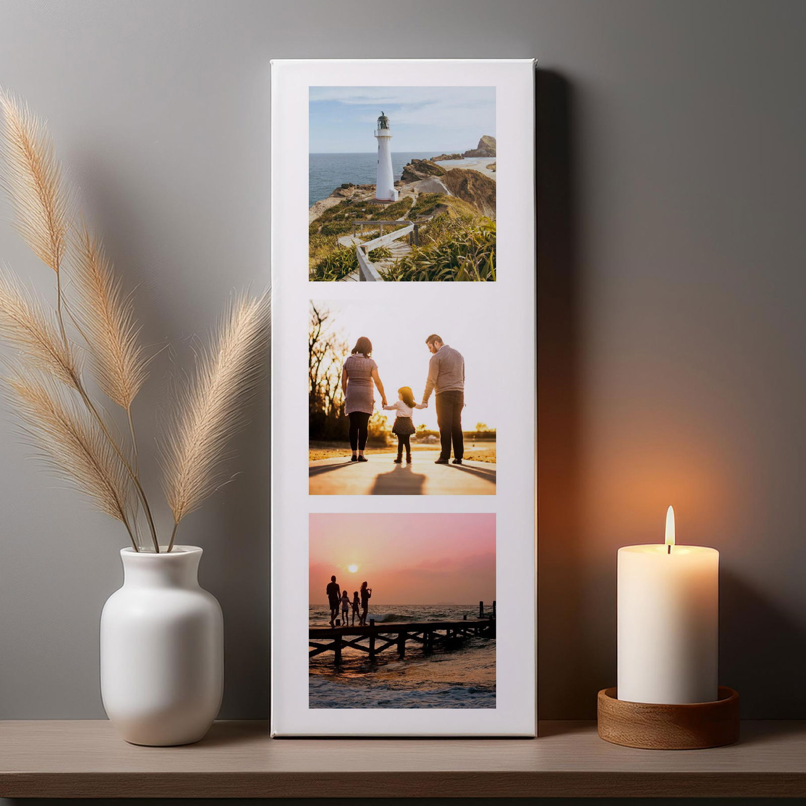 photo canvas with 3 images portrait panoramic