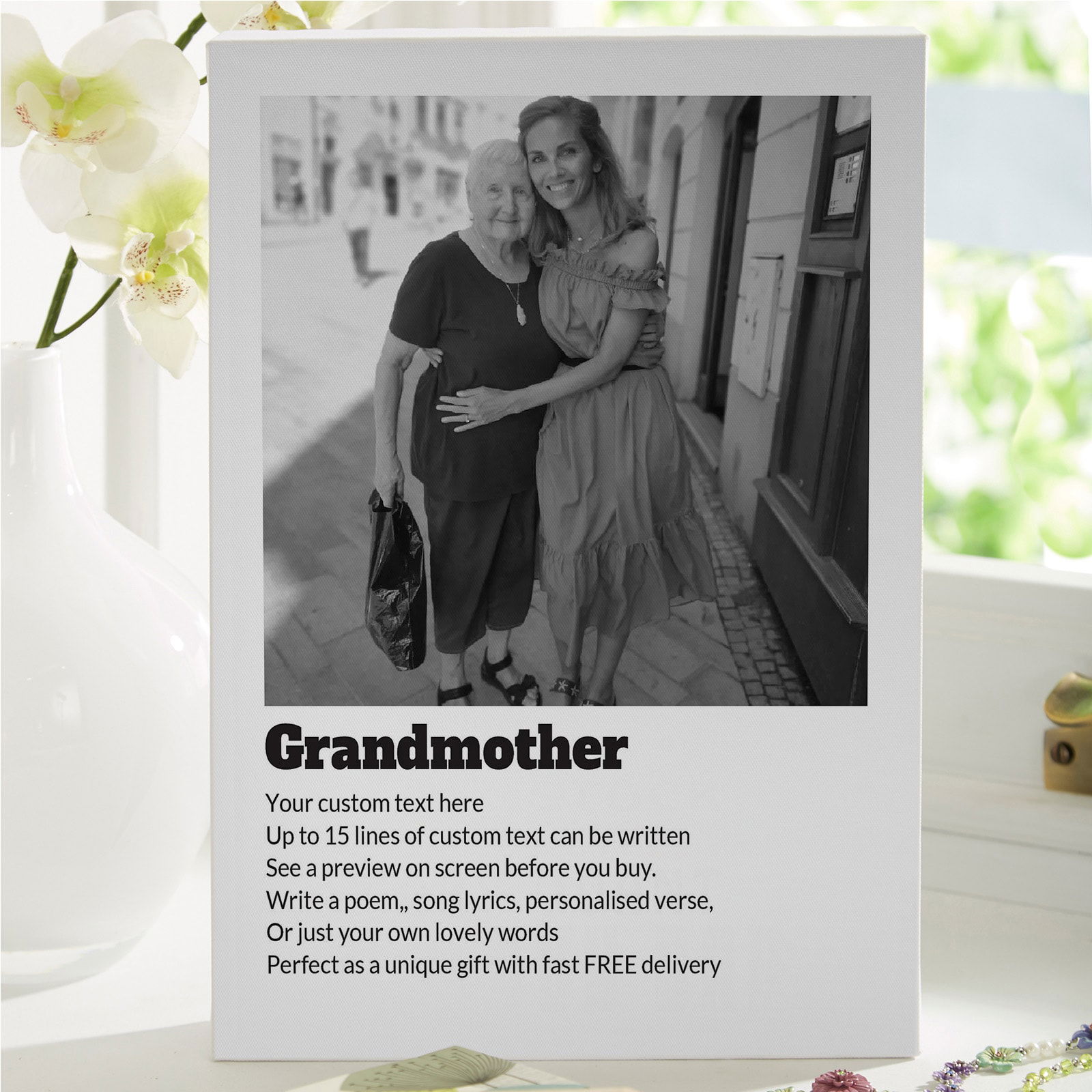 grandmother photo with poem custom text