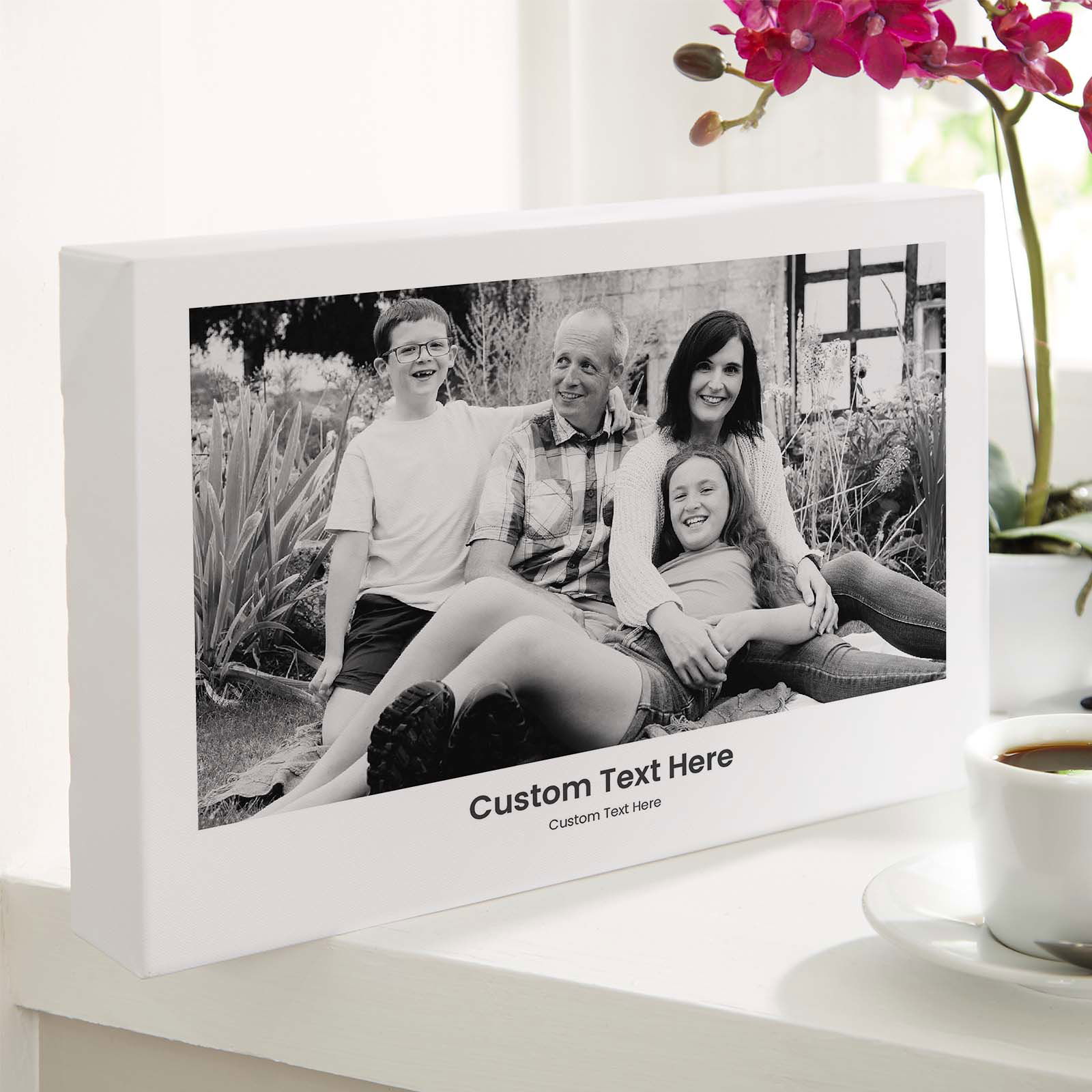 personalised photo canvas with text