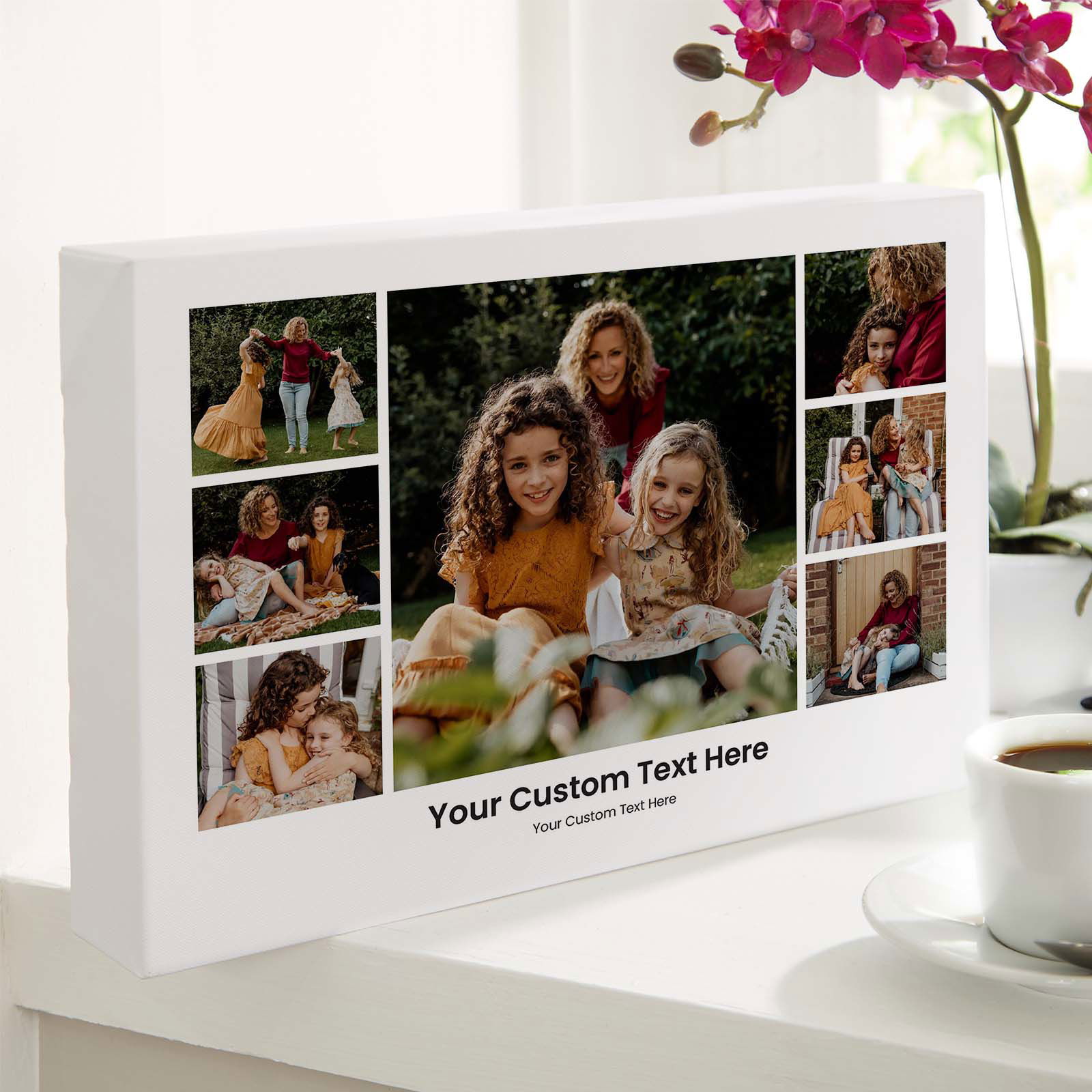 7 photo canvas with custom text