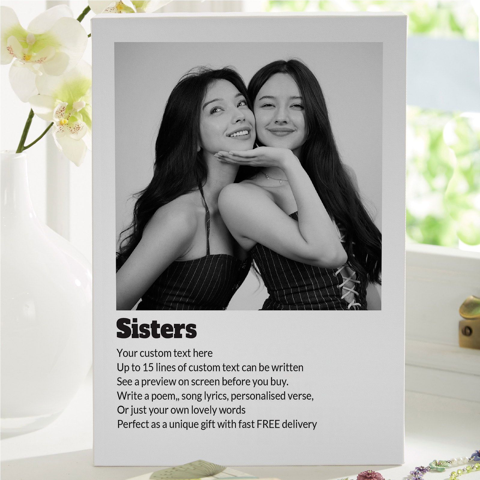 sister photo with poem custom text