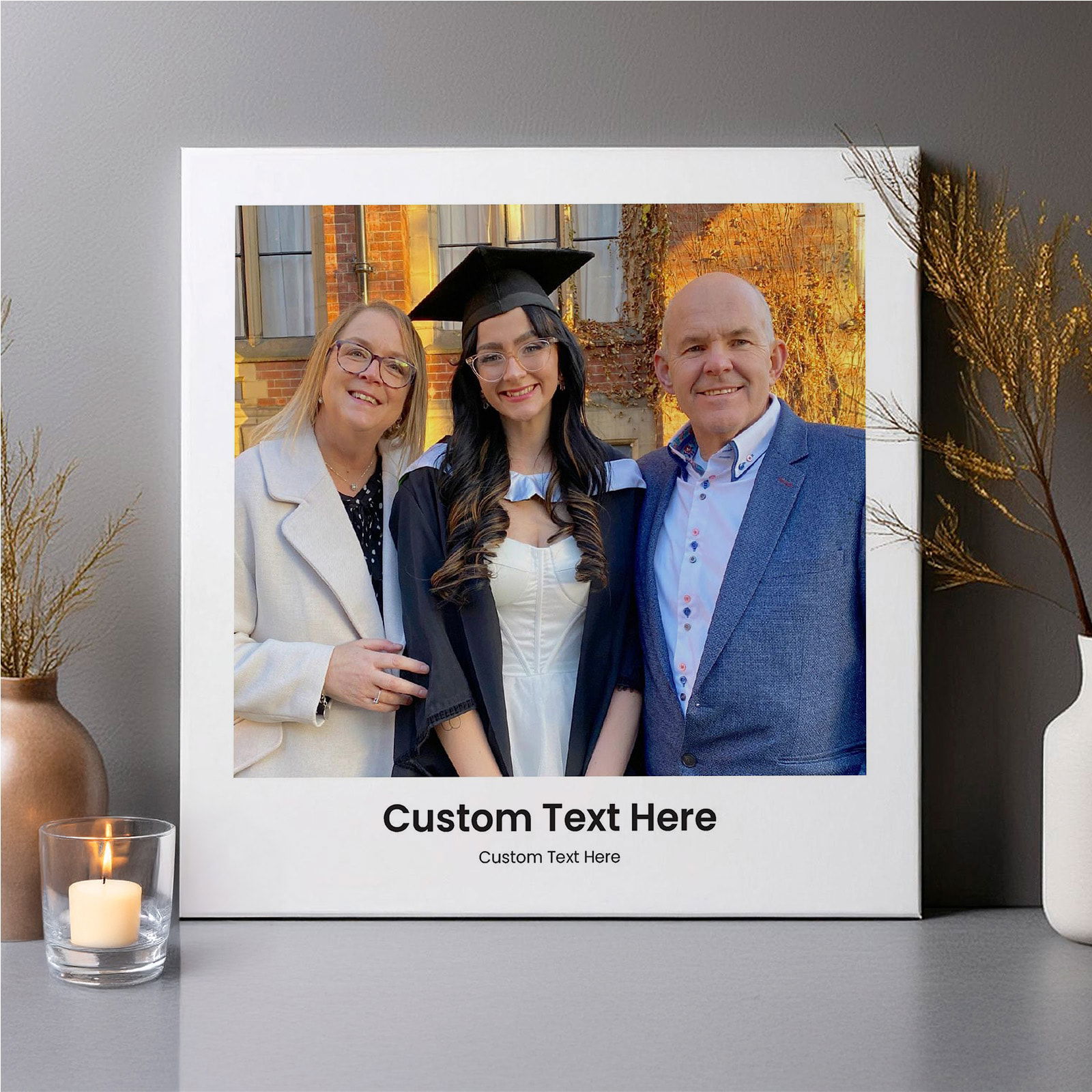 square photo canvas custom text