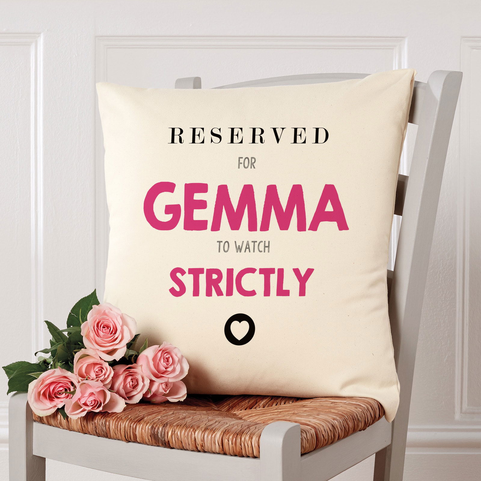 personalised cushion tv programme