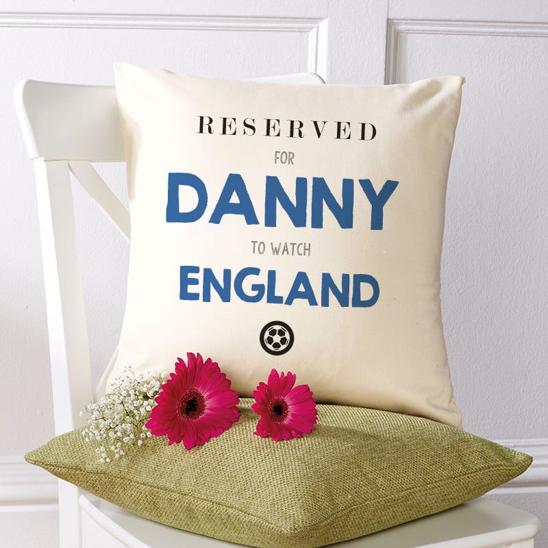 england fan personalised gift idea cushion
