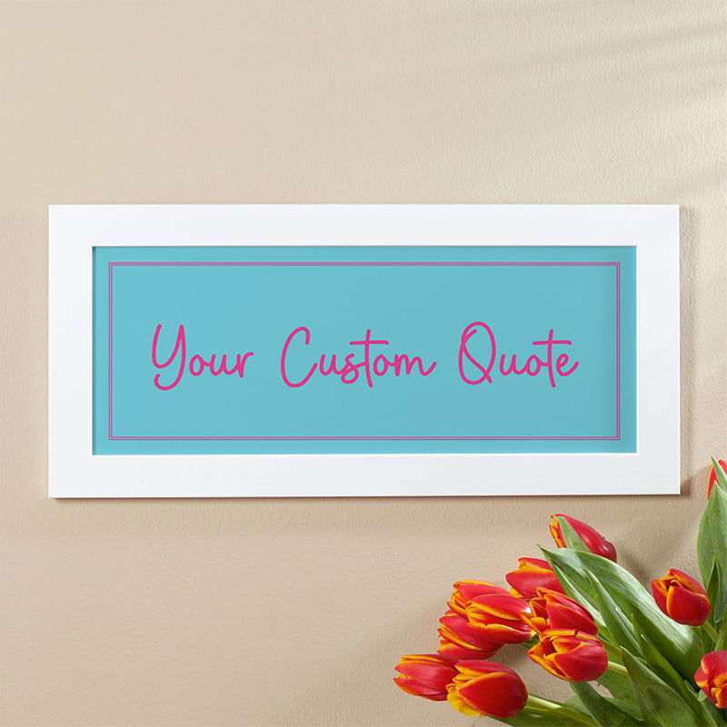 personalised one line quote print framed
