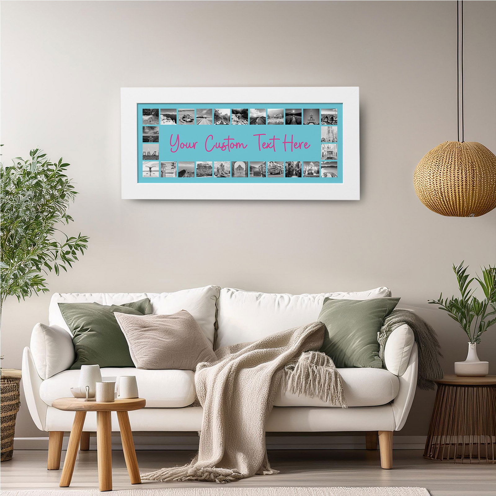 Unique personalised photo montage artwork for wall display