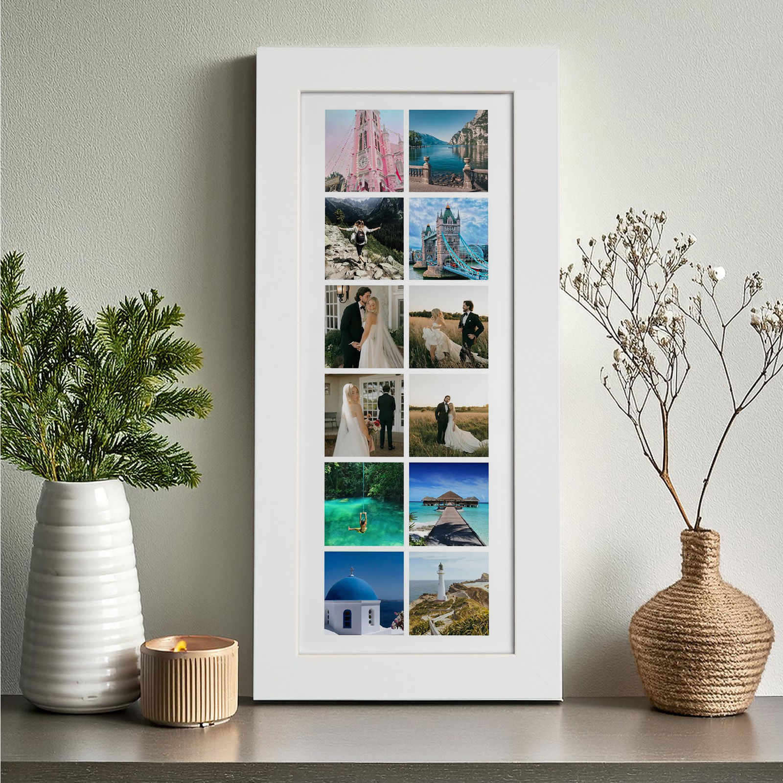 custom grid photo picture white frame