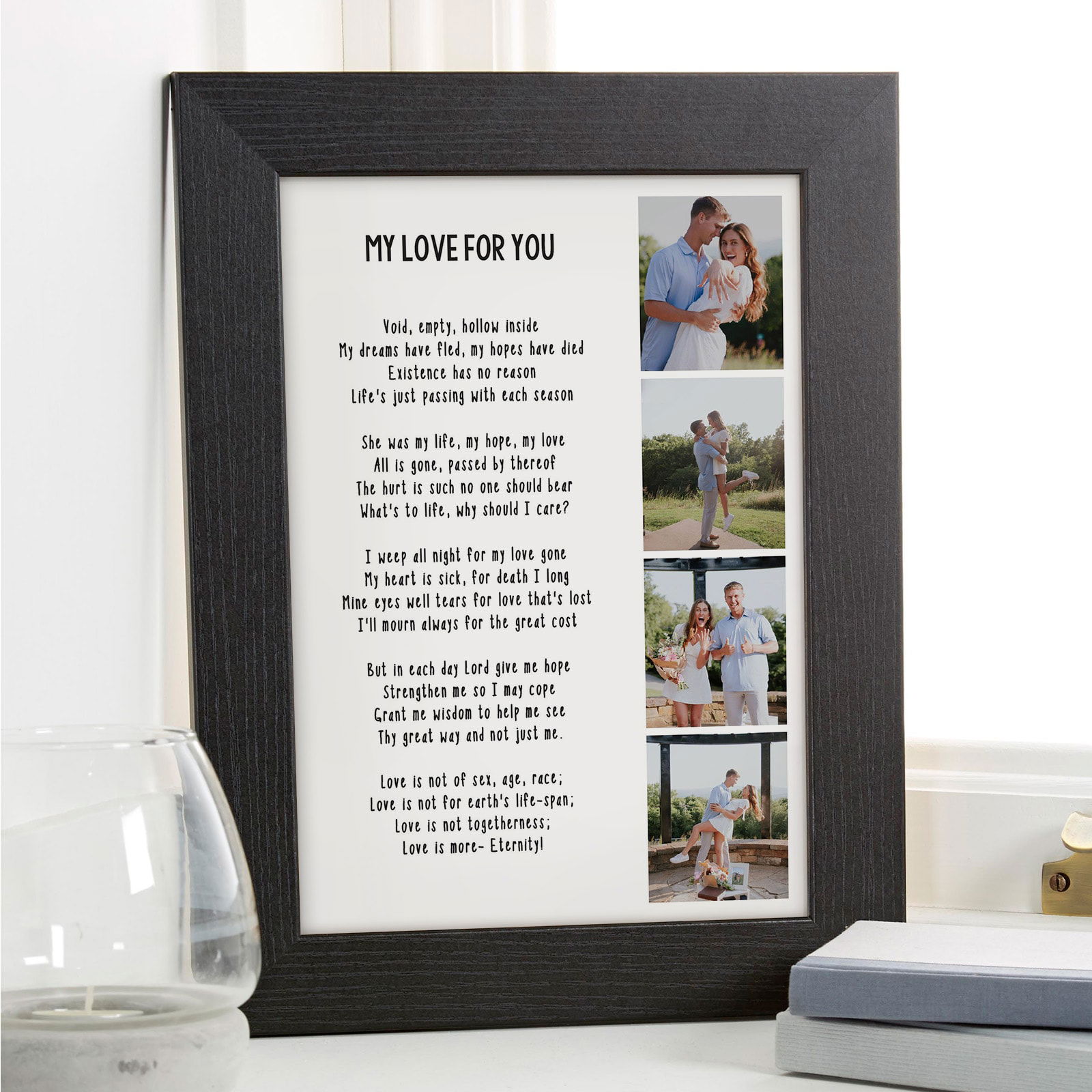 photo & text personalised picture print framed