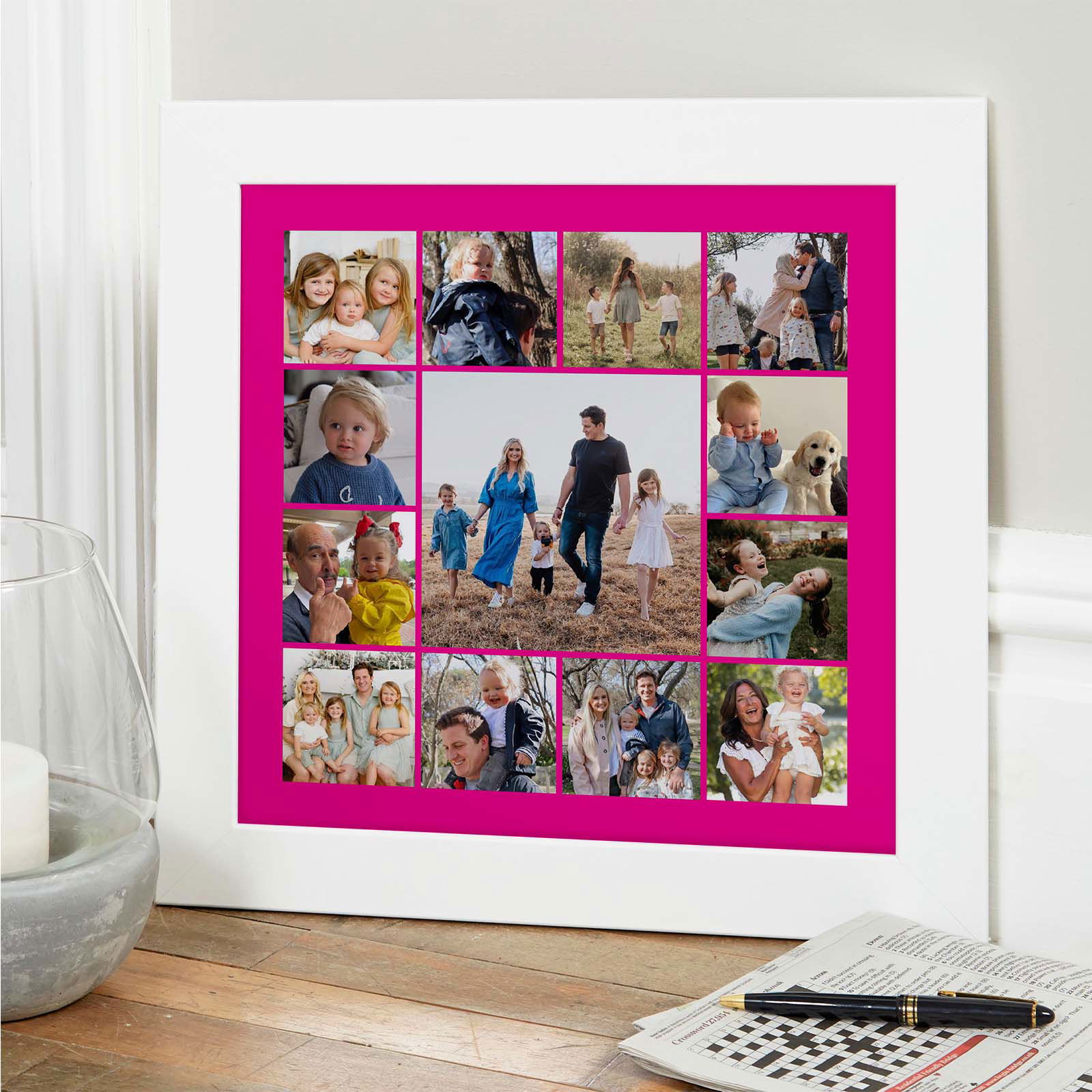 photo collage framed print white