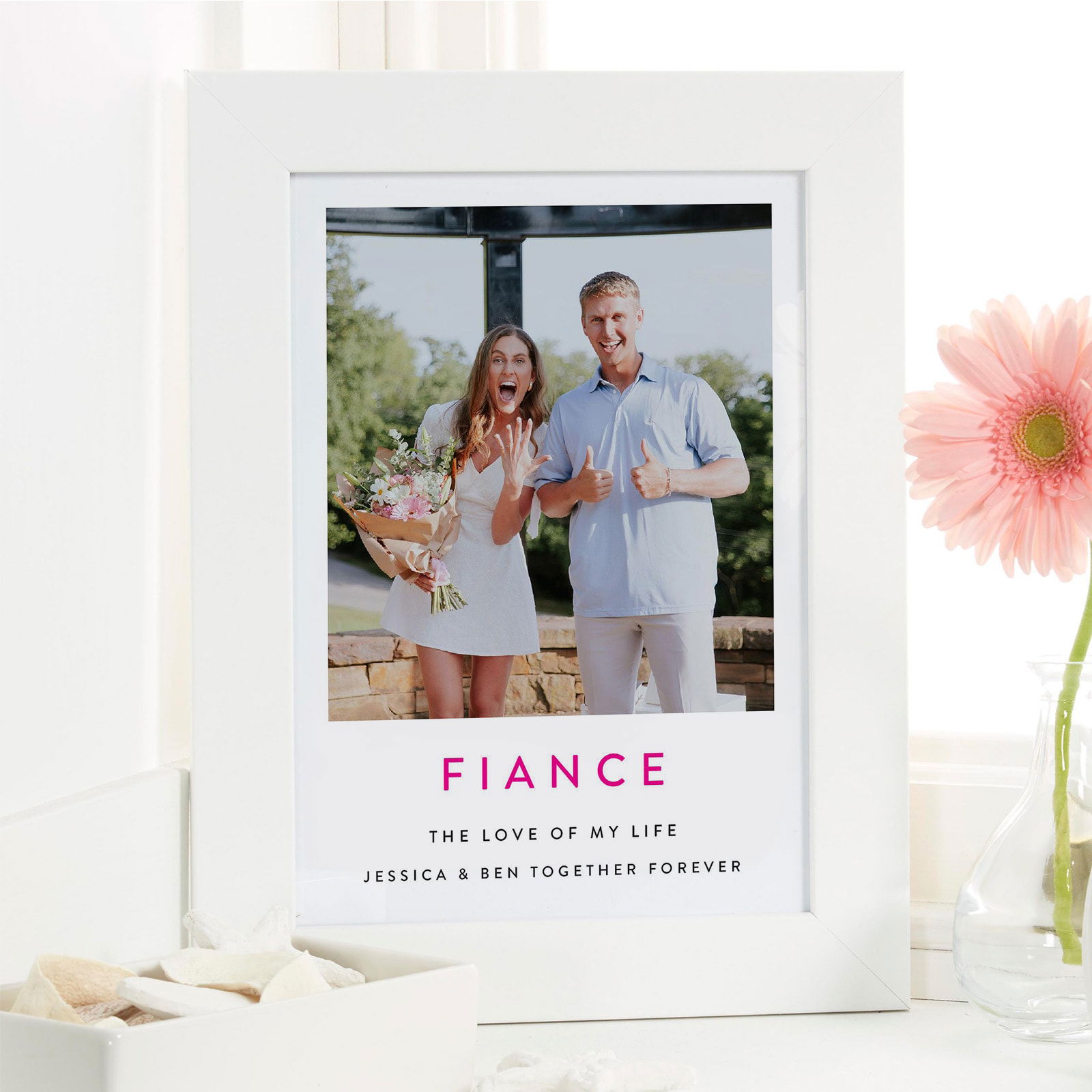 fiancé gift custom photo canvas