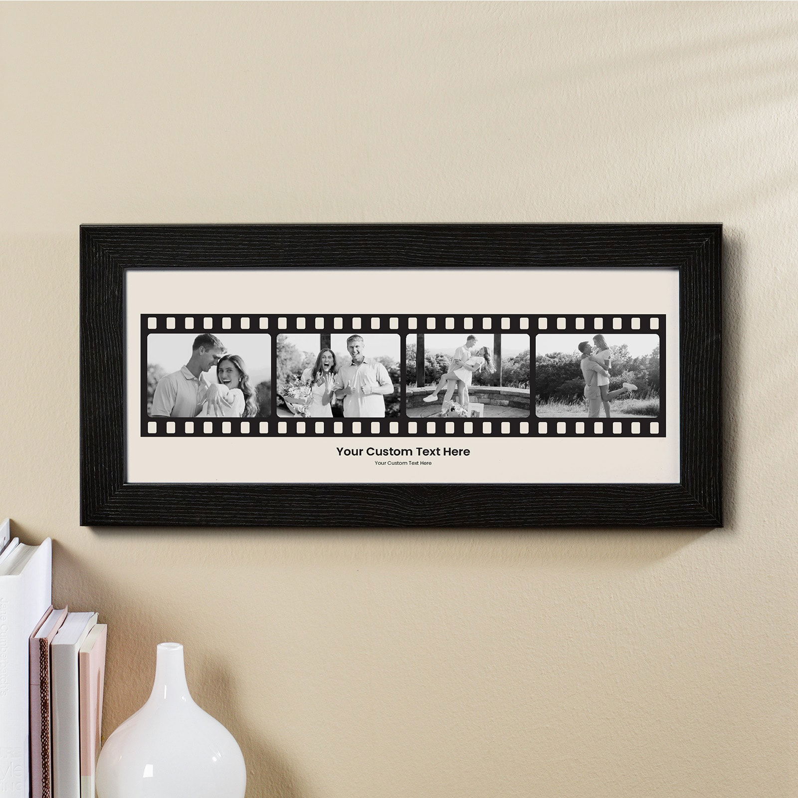 film strip photo picture in a frame with custom text