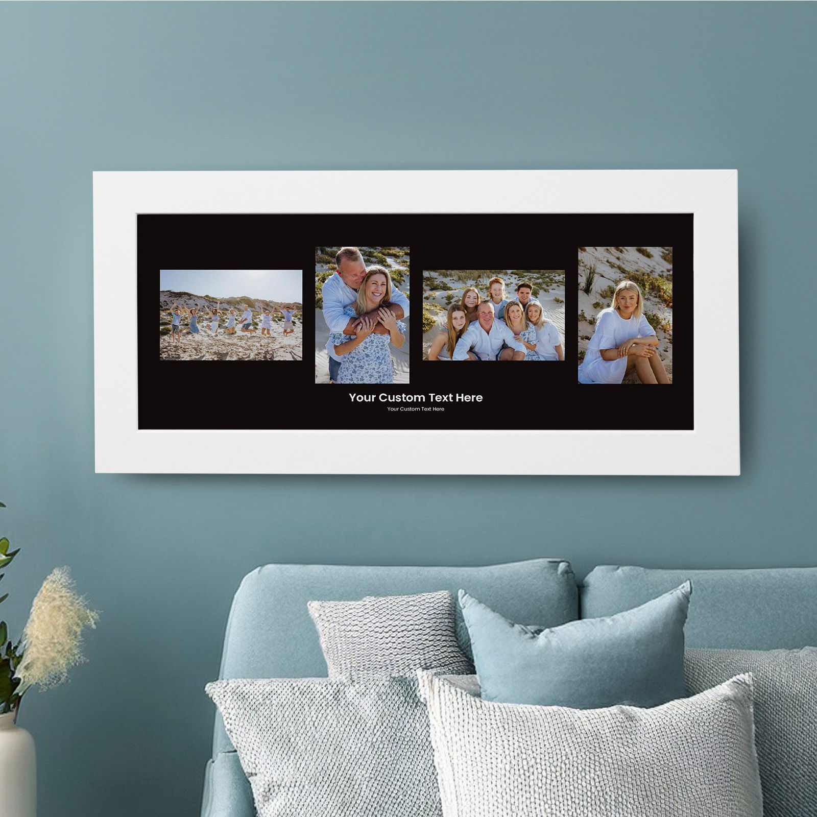 framed photo print with custom text & 4 photos