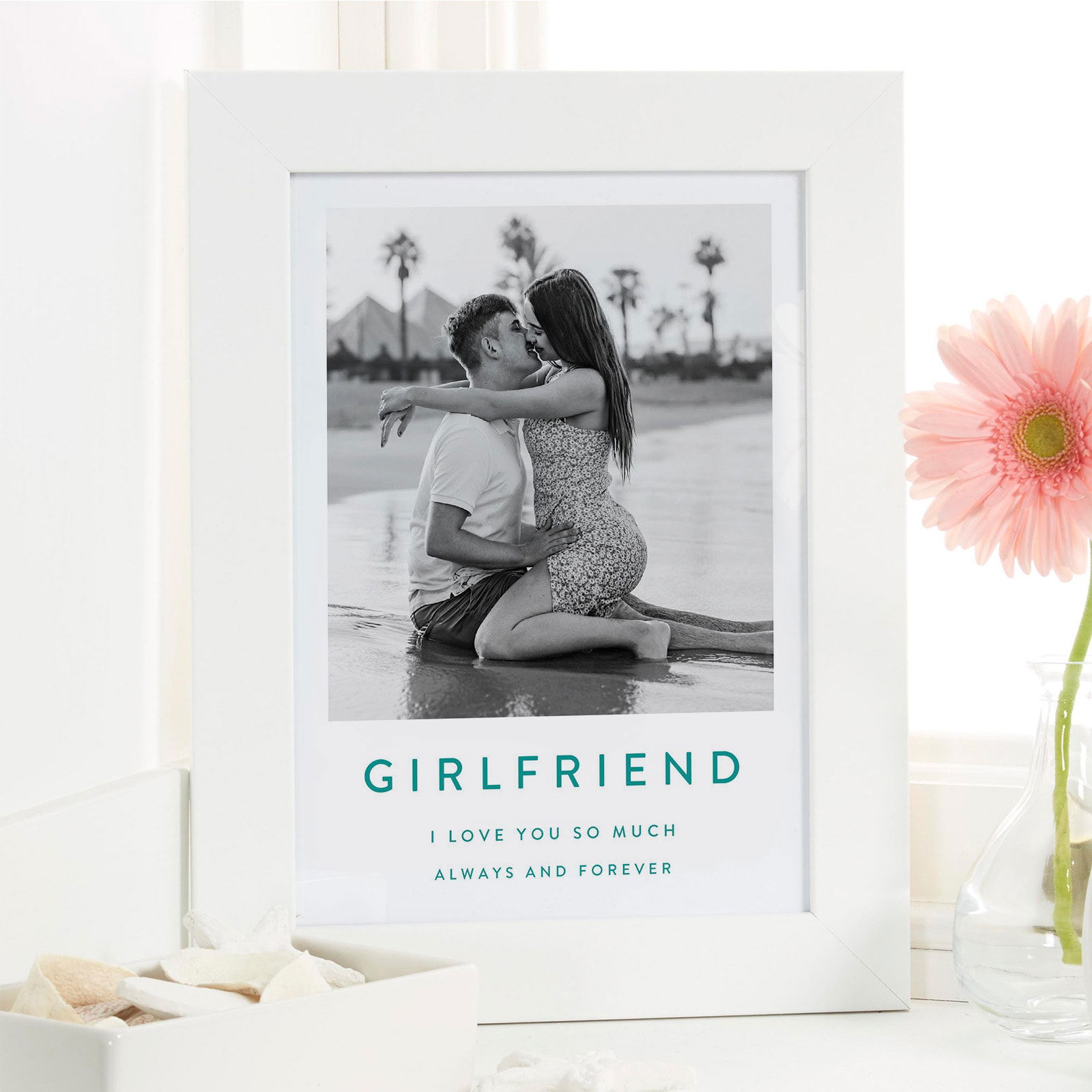 personalised girlfriend photo gift wall art print