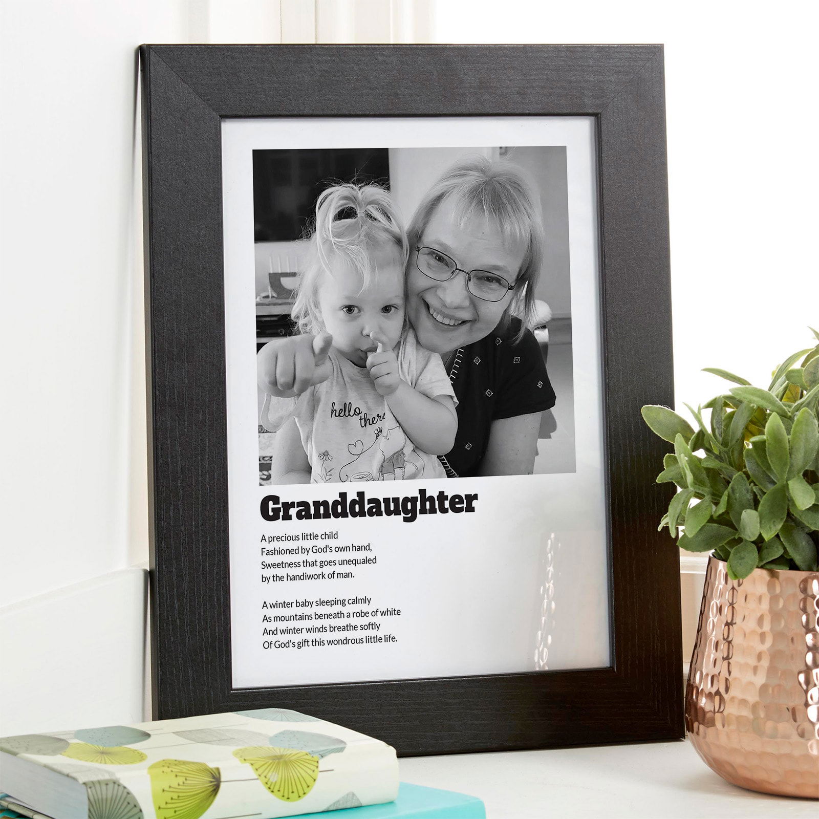 photo wall art gift for granddaughter with custom text