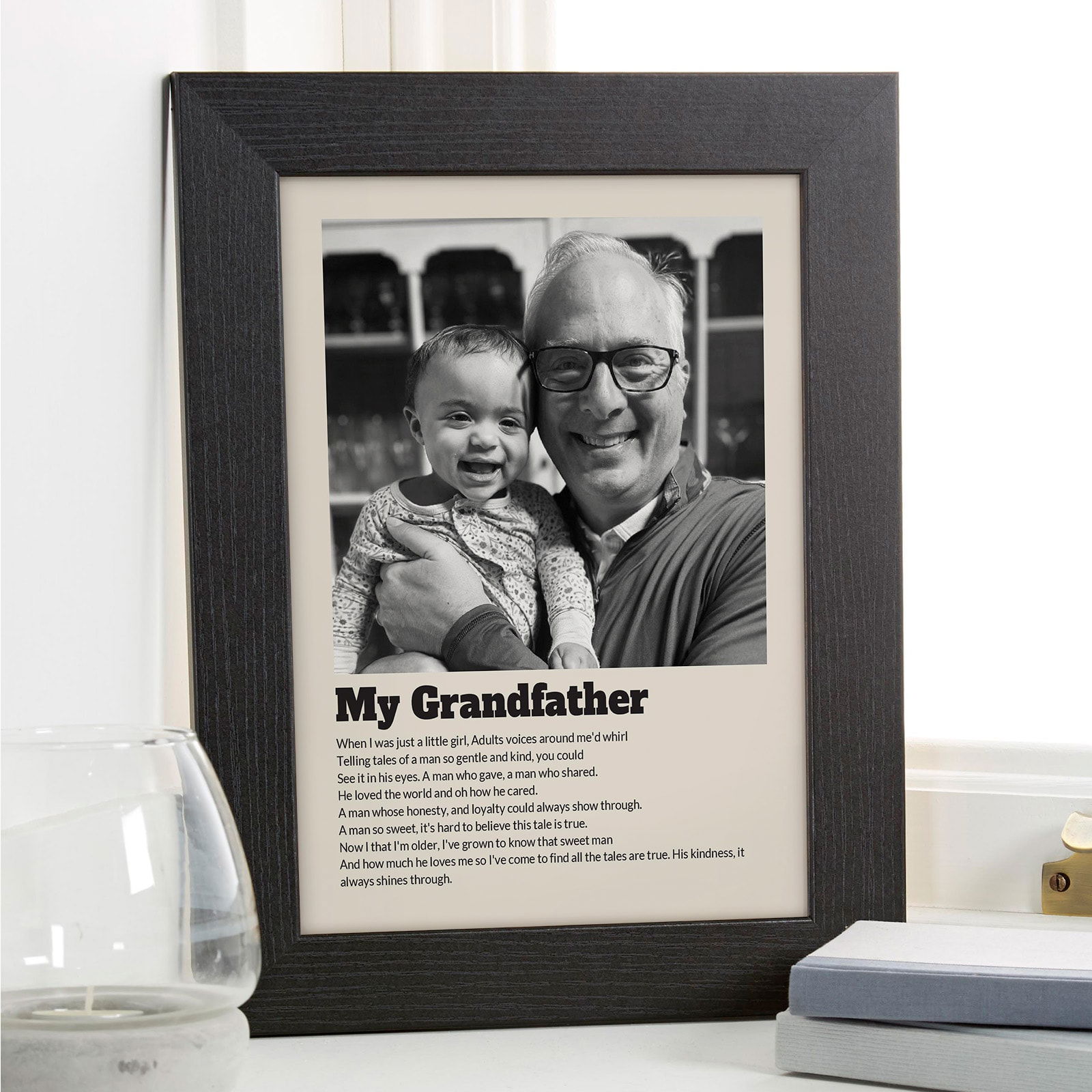 grandad gift custom photo canvas with verse text