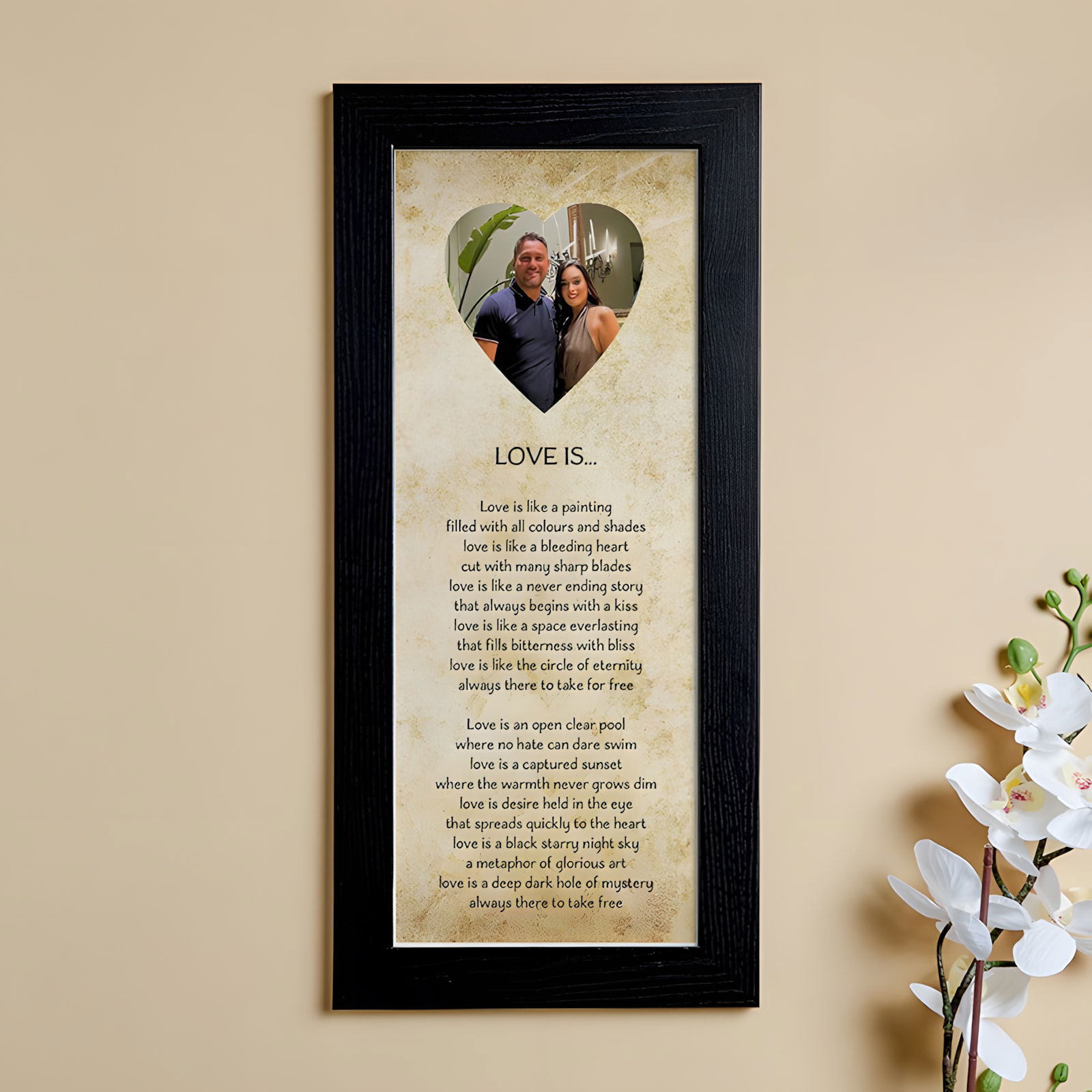 framed heart shaped photo gift