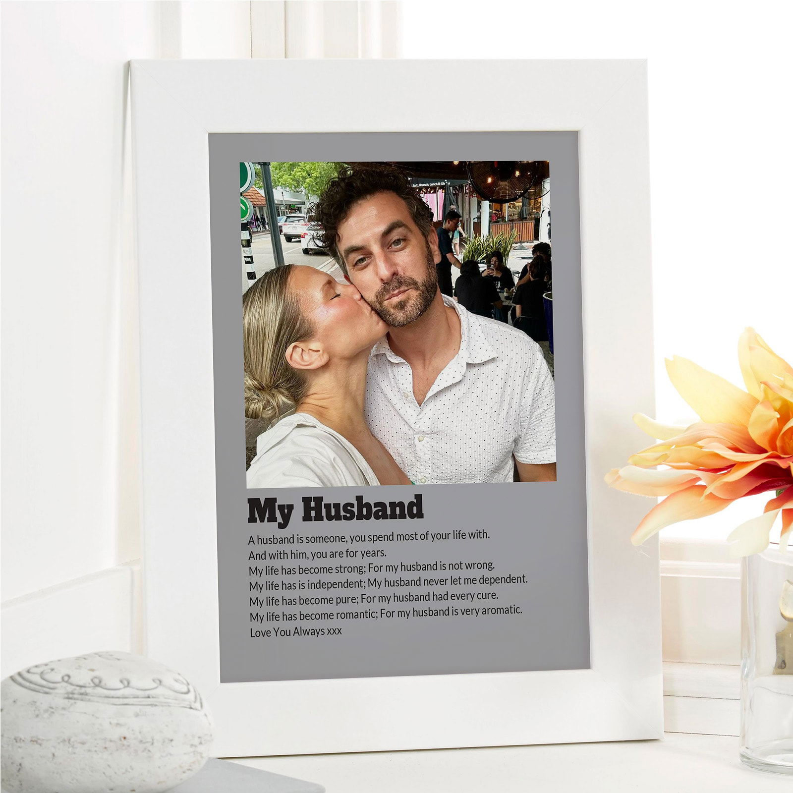 husband photo with poem custom text