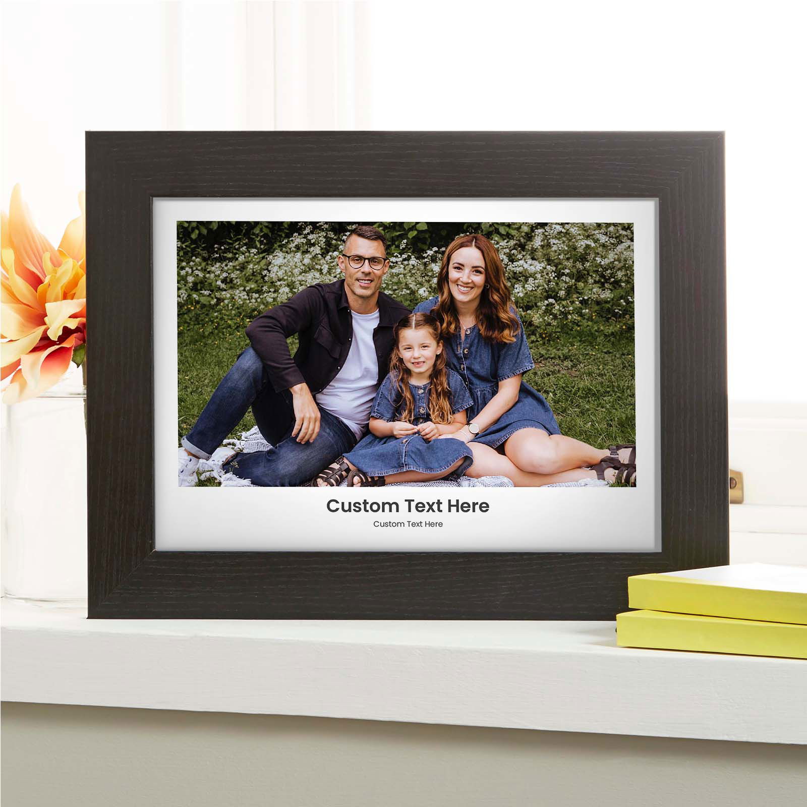 photo wall art personalised text landscape framed