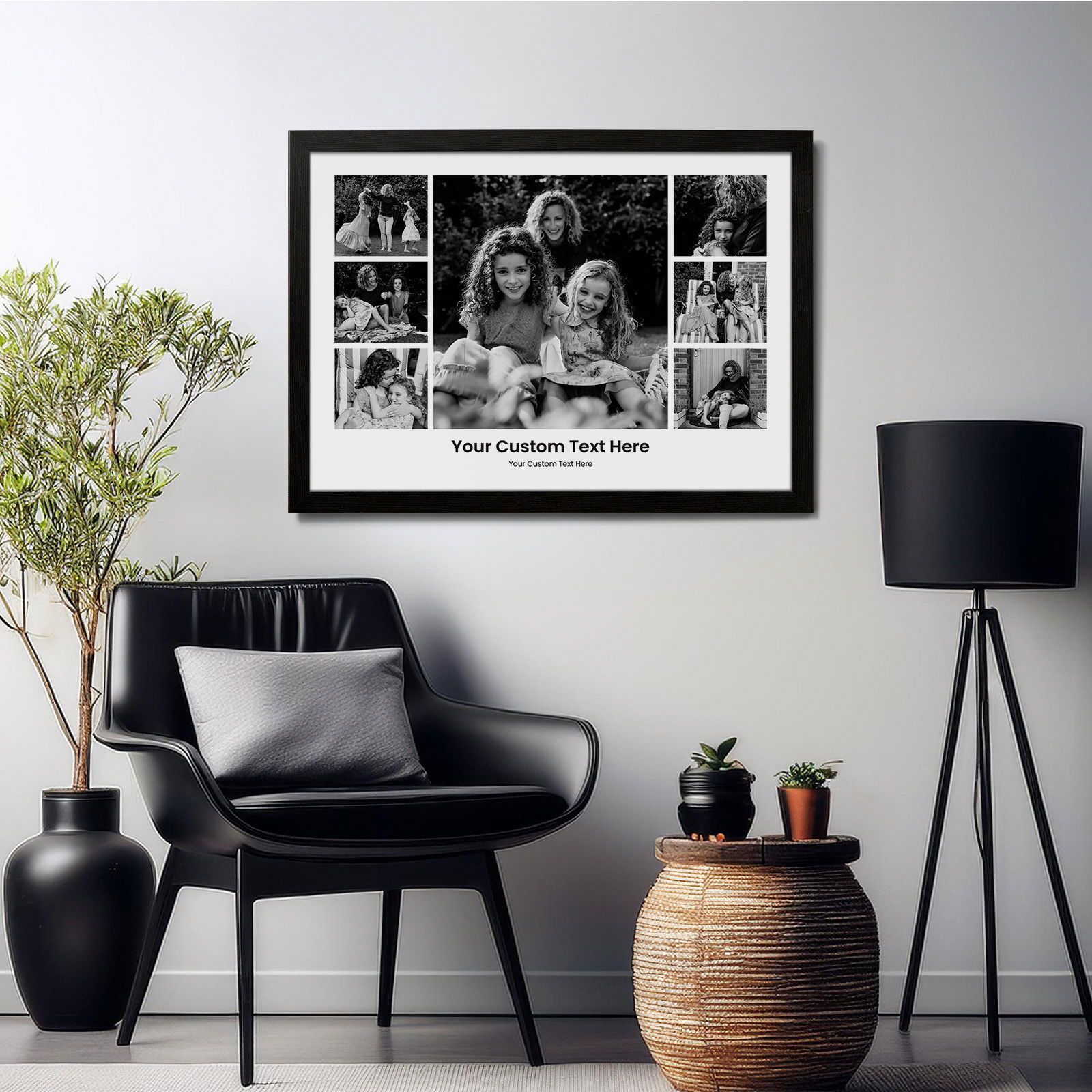photo montage wall art picture custom text lounge