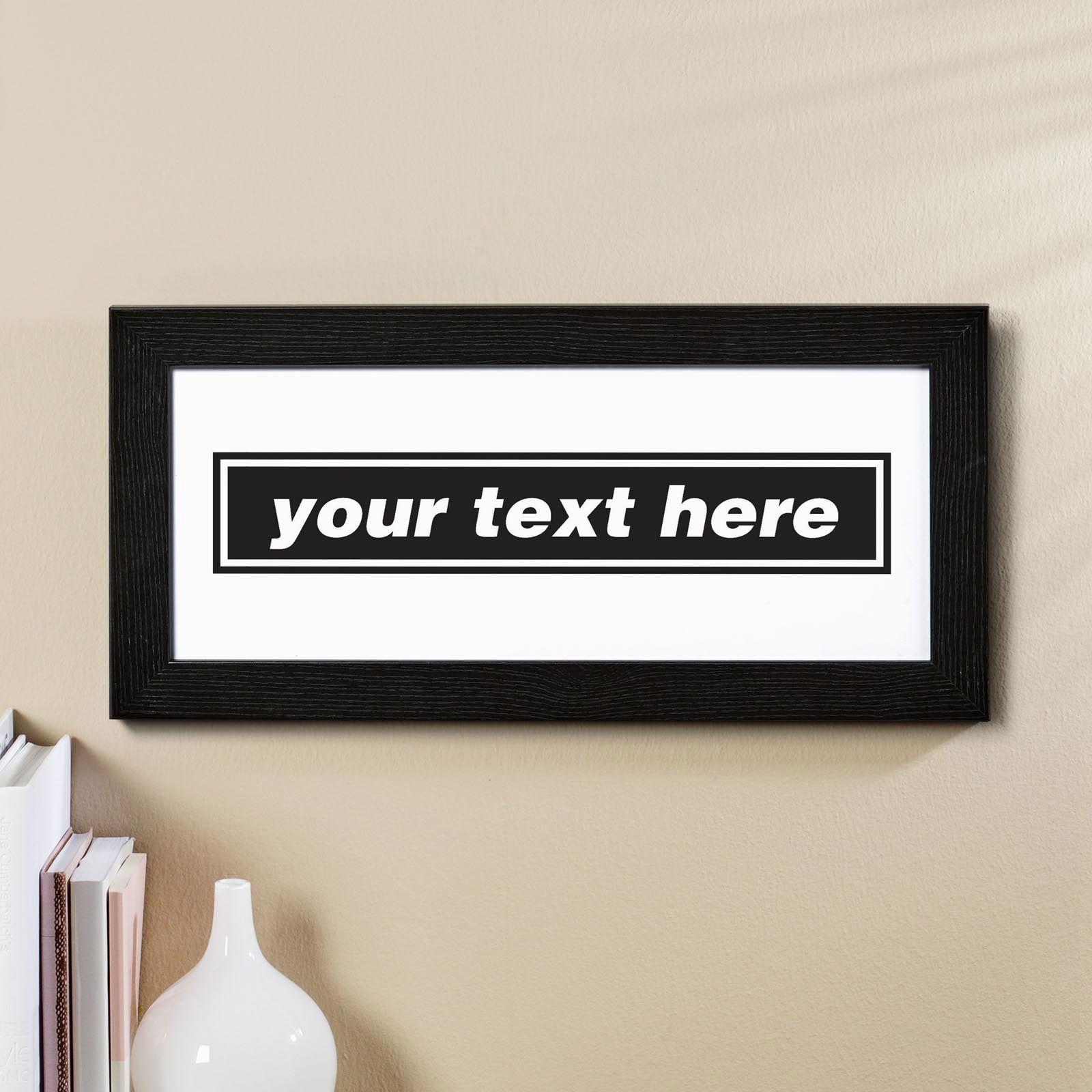 oasis logo personalised text framed print