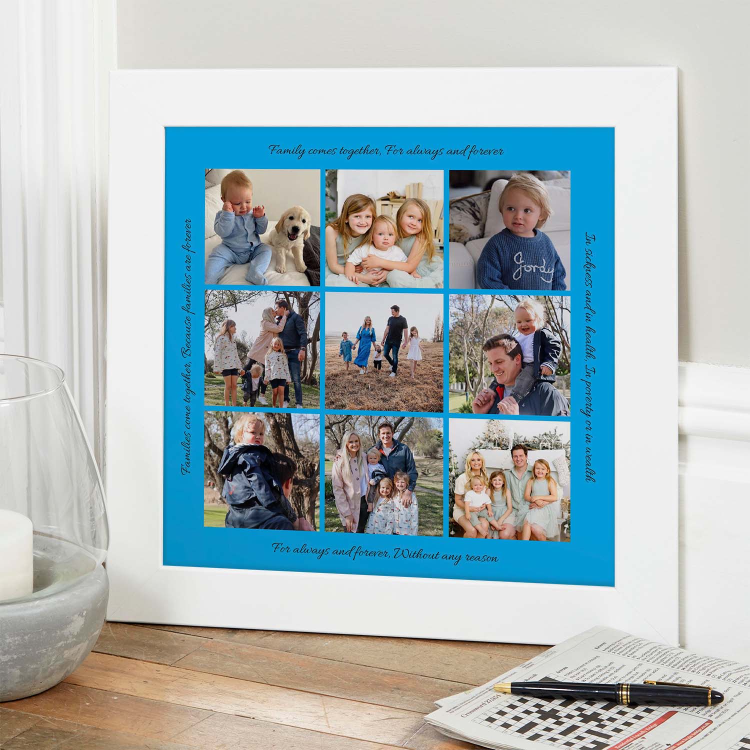 family photo print collage white frame