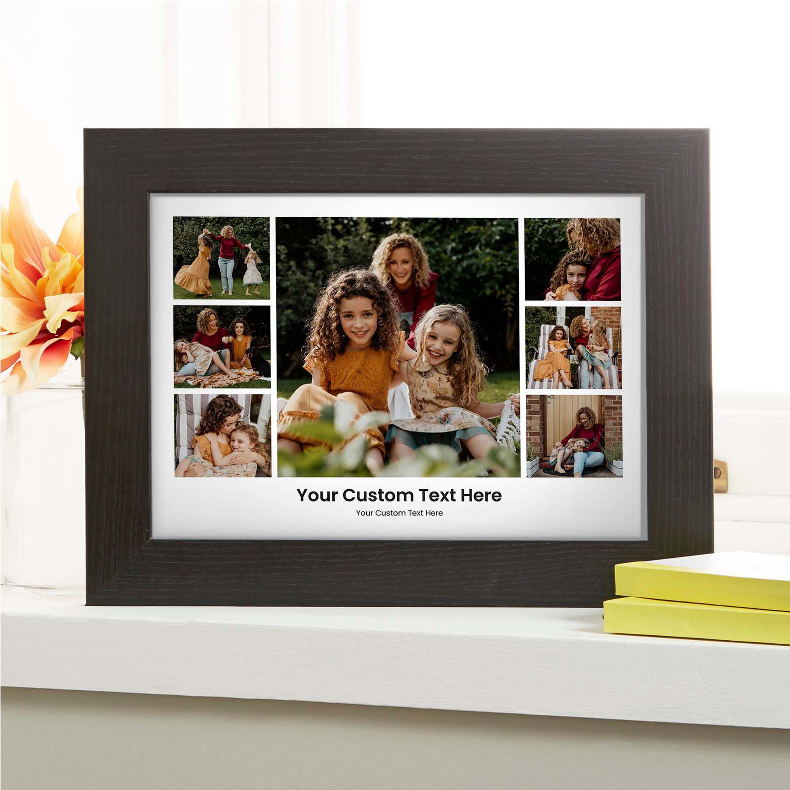 7 photo collage custom text