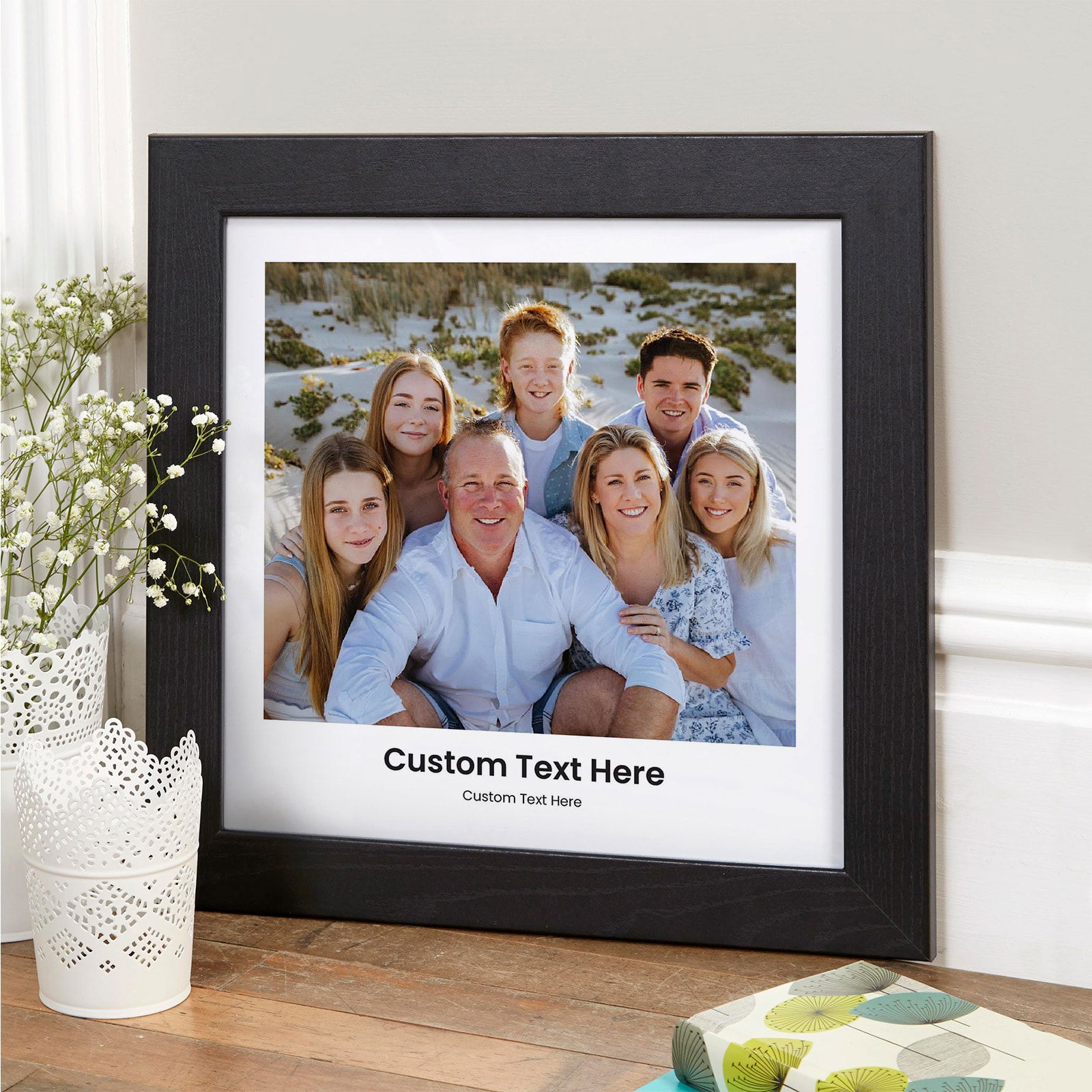 square photo poster personalised text framed