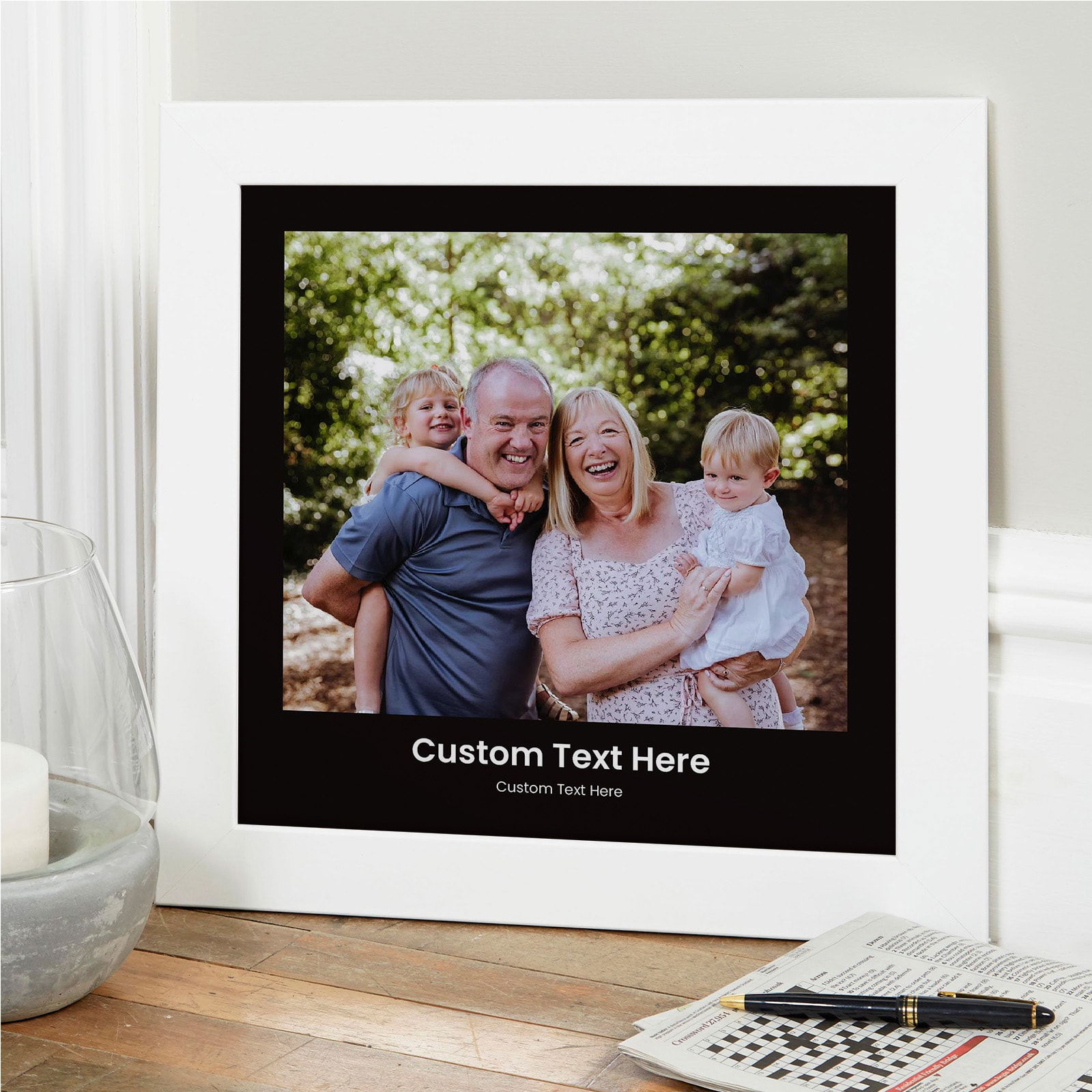 square wall art photo picture custom text