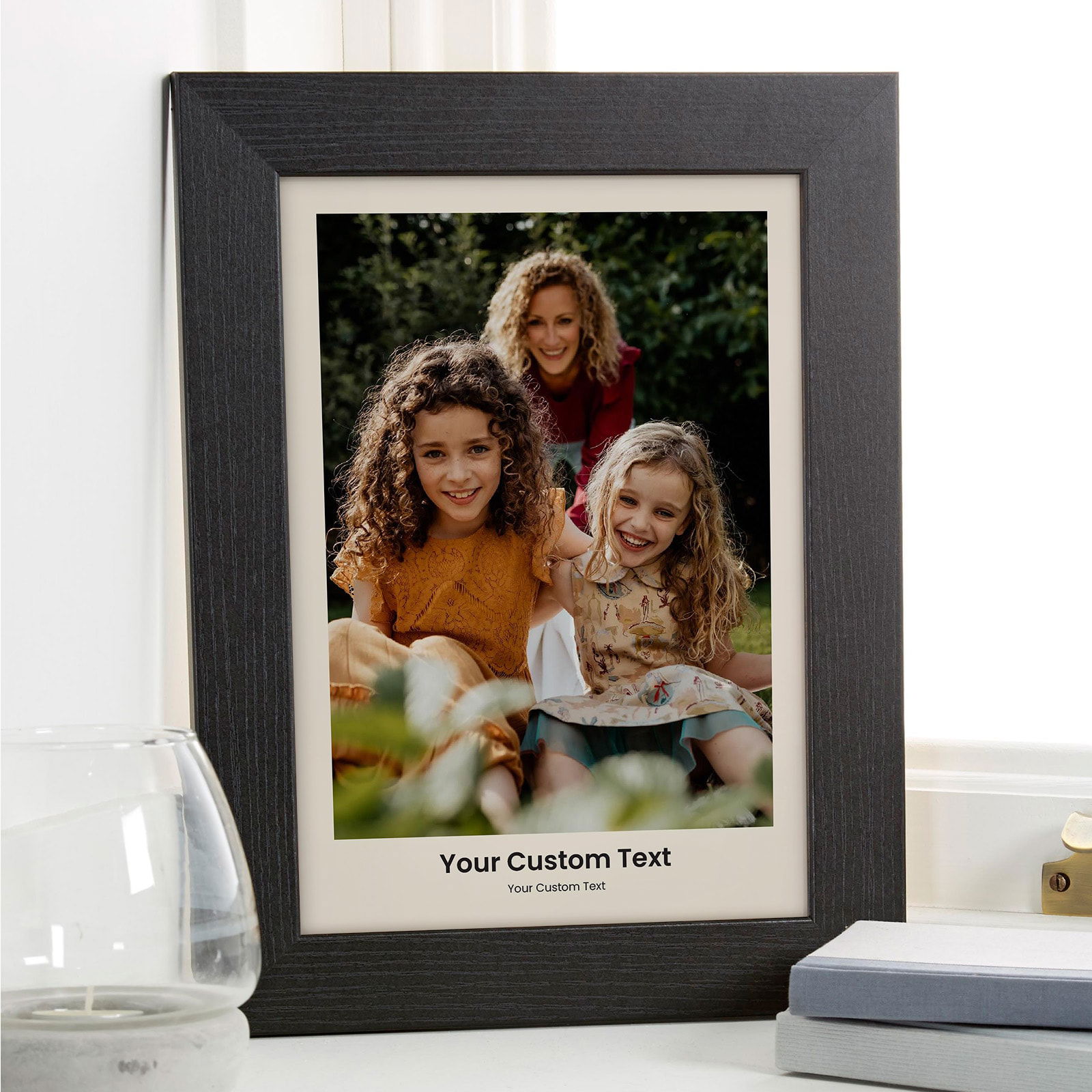 photo upload framed print custom text