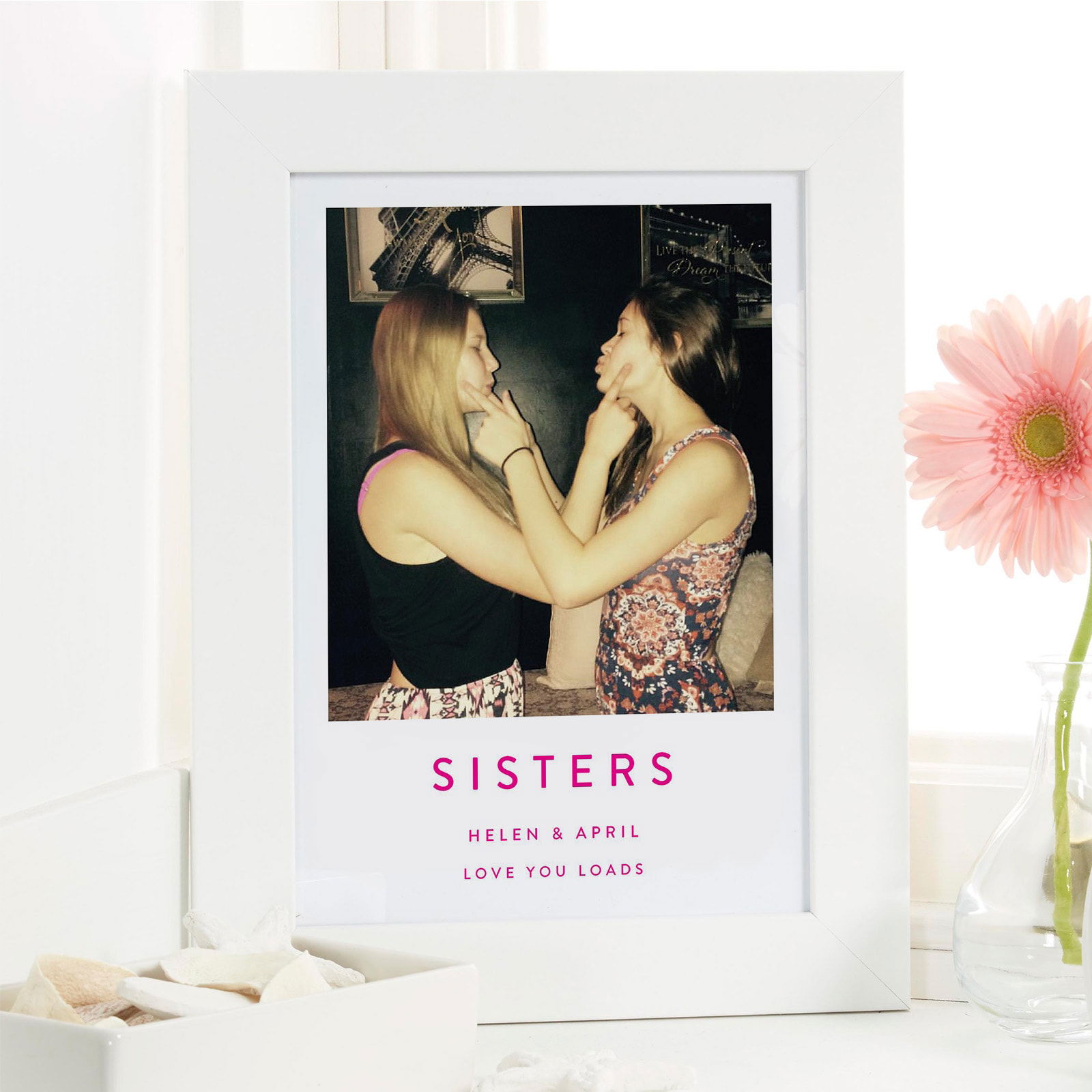 sister gift custom photo canvas