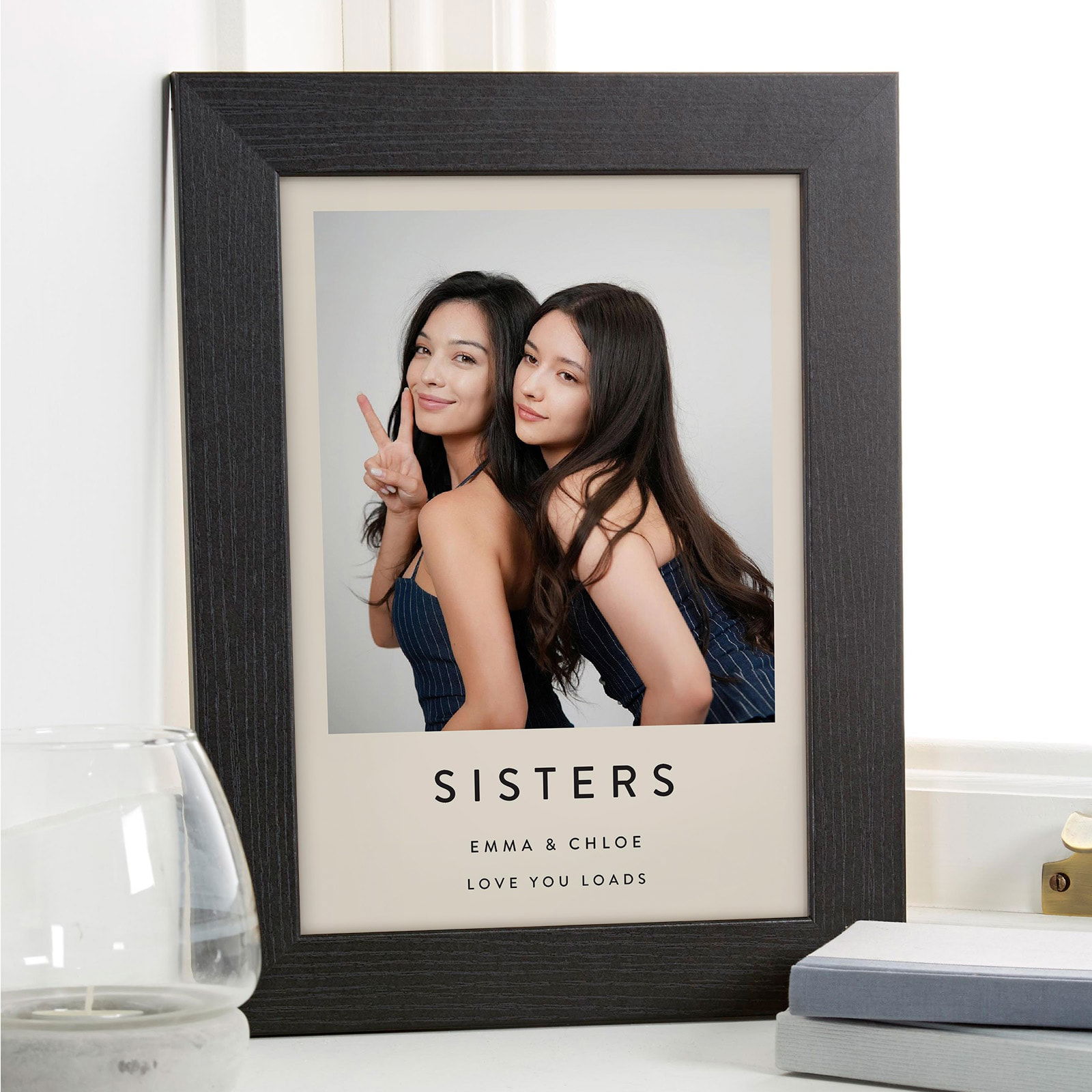 personalised sister photo gift wall art print