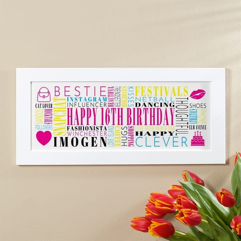 16th birthday gift ideas word picture