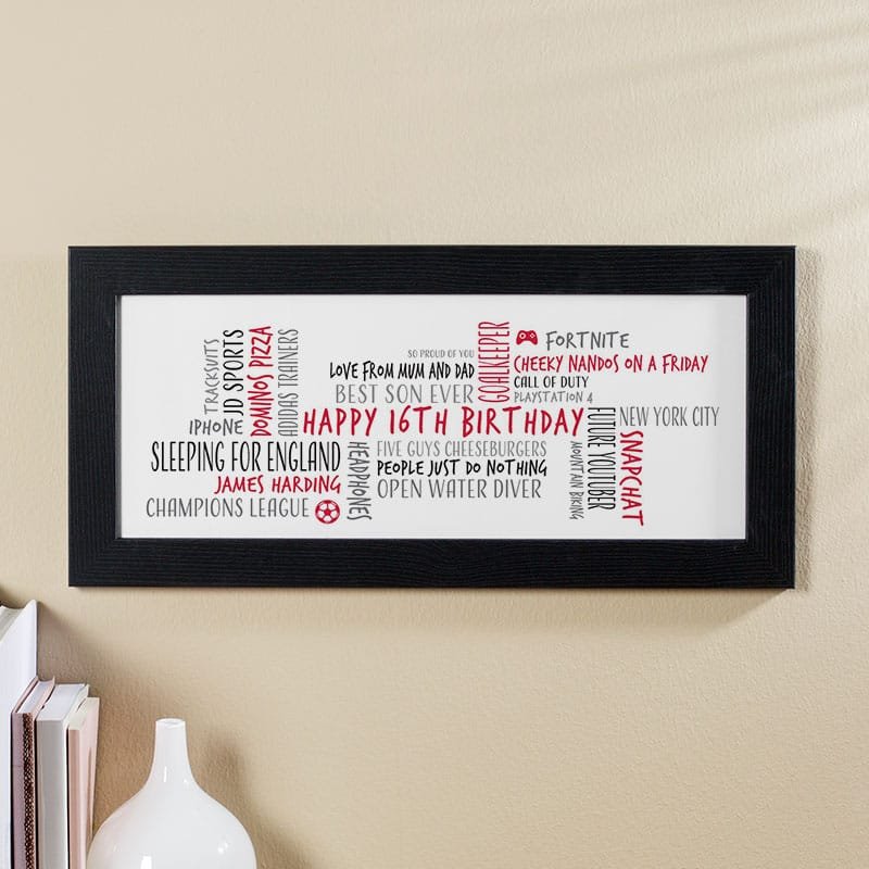 word cloud picture 16th birthday thoughtful gift for boys